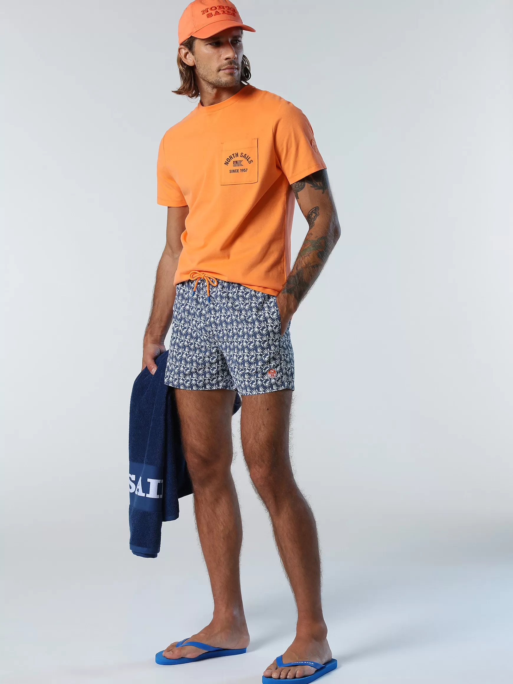 North Sails Boxer mare con motivo tropical>Uomo Outlet | Costumi Da Bagno