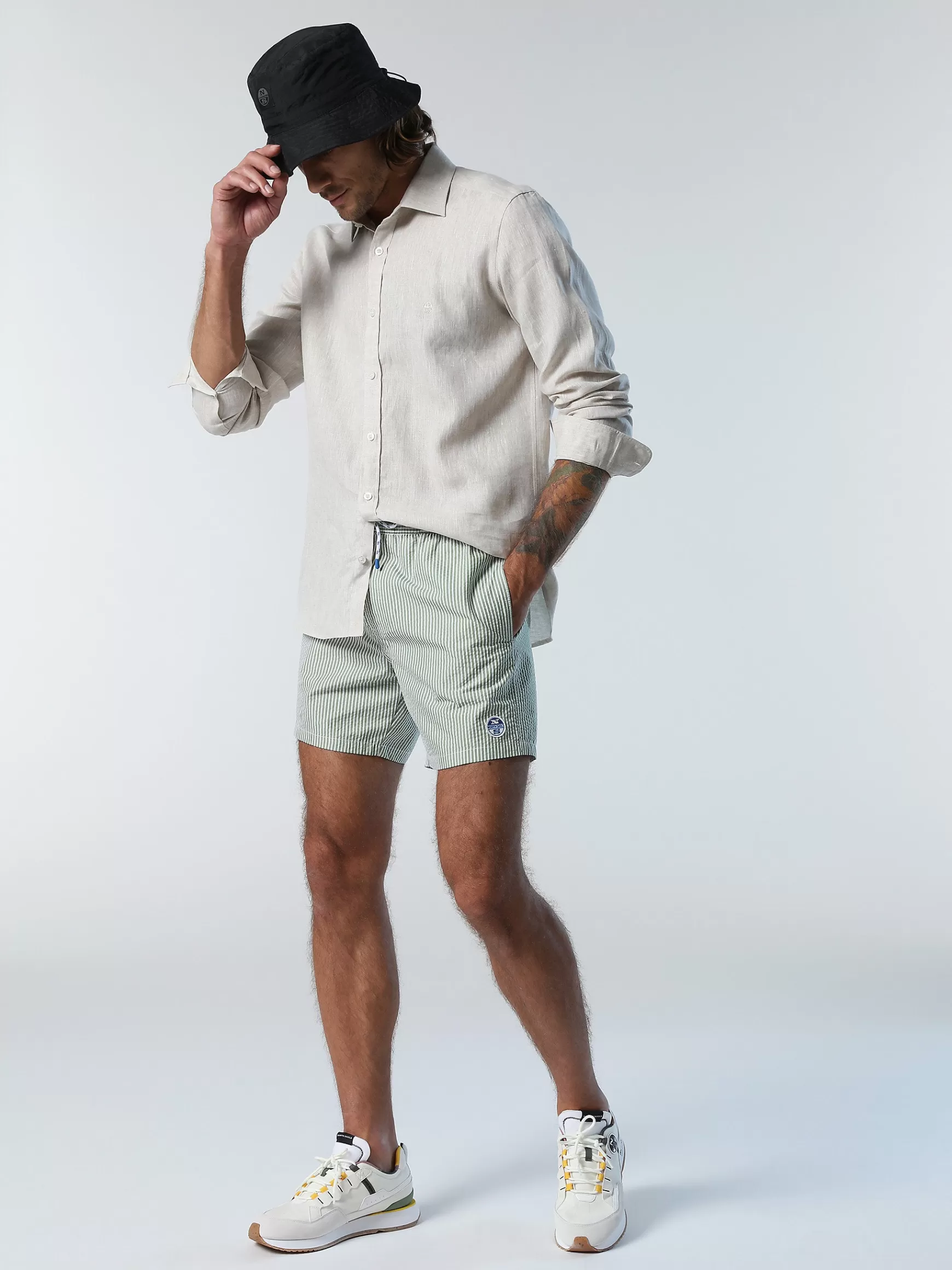 North Sails Boxer mare in seersucker>Uomo Outlet | Costumi Da Bagno