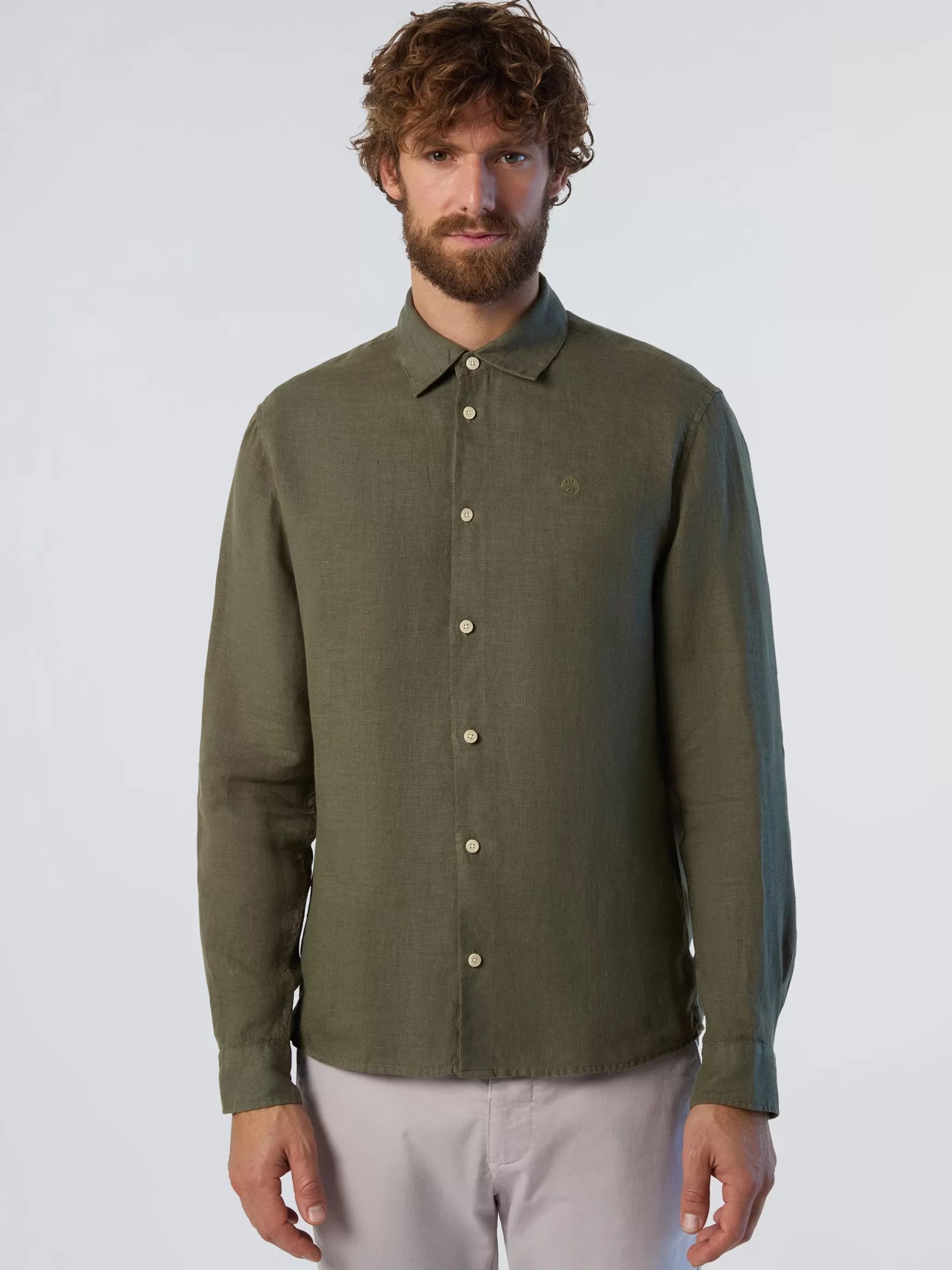 North Sails Camicia in lino tinta unita>Uomo Outlet | Camicie