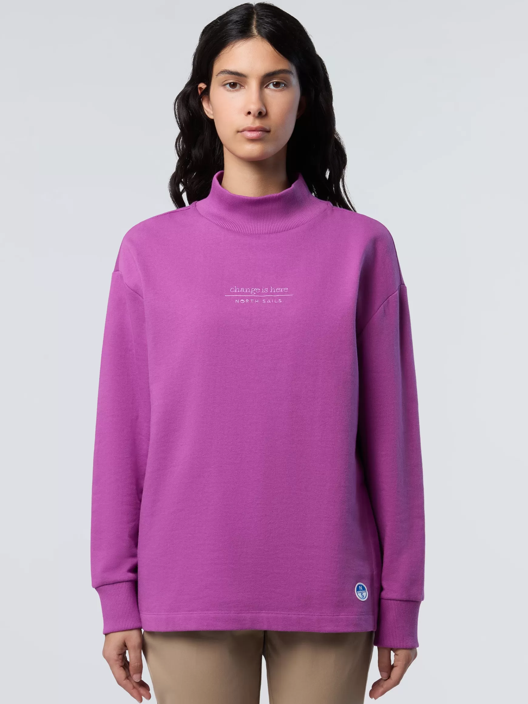 North Sails Felpa a collo alto con ricamo>Donna Felpe