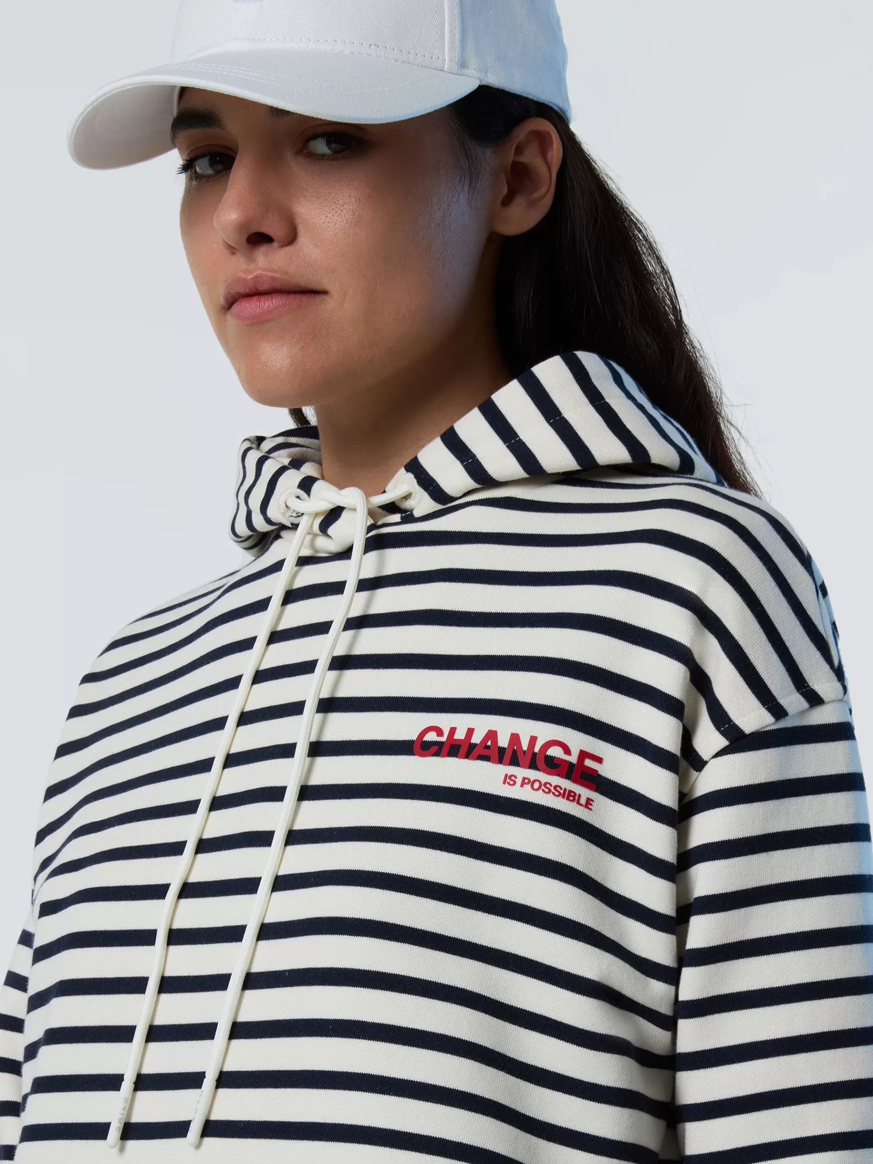 North Sails Felpa a righe con cappuccio>Donna Outlet | Felpe
