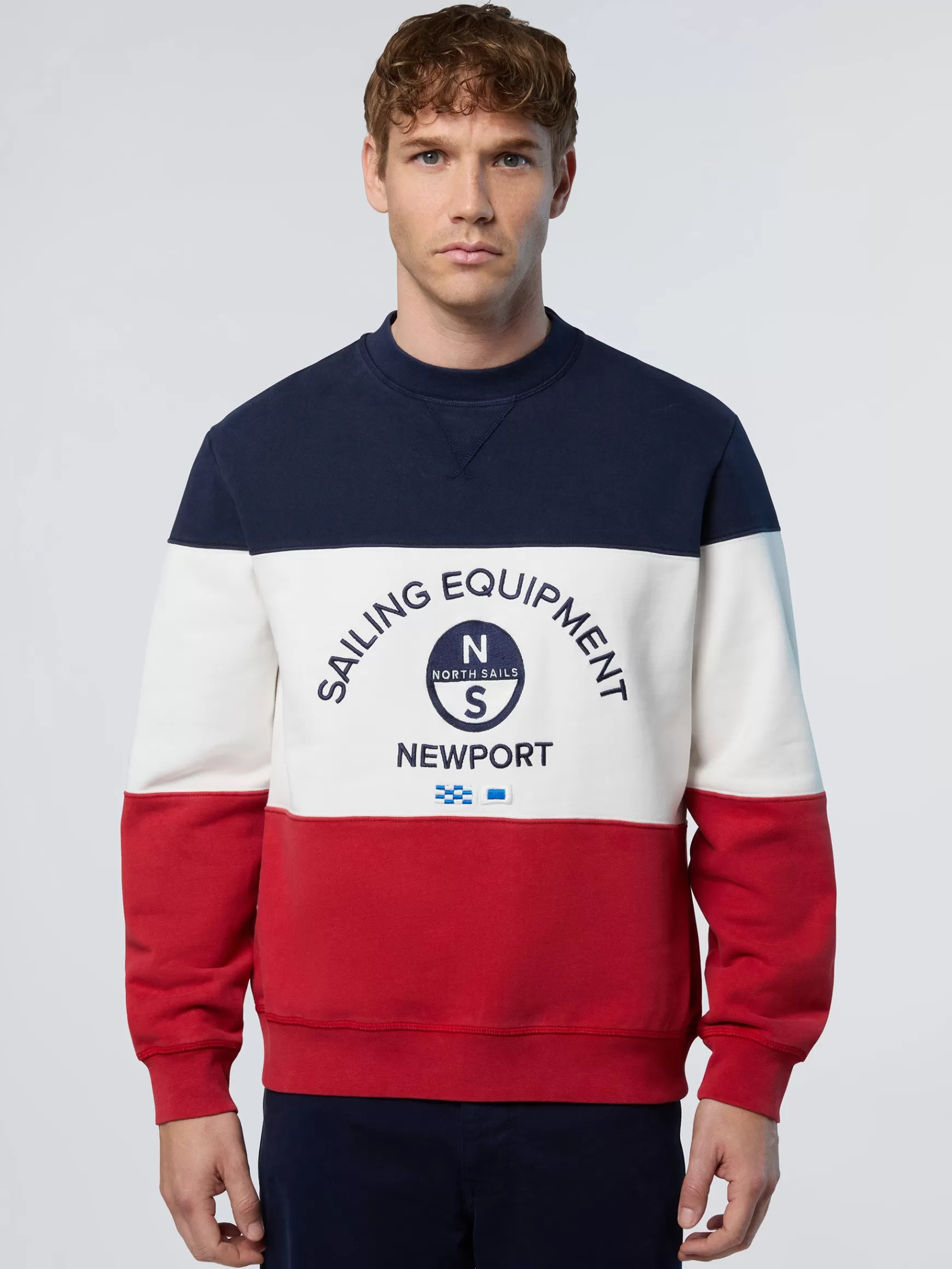 North Sails Felpa color block con ricamo>Uomo Shop By Look | Felpe