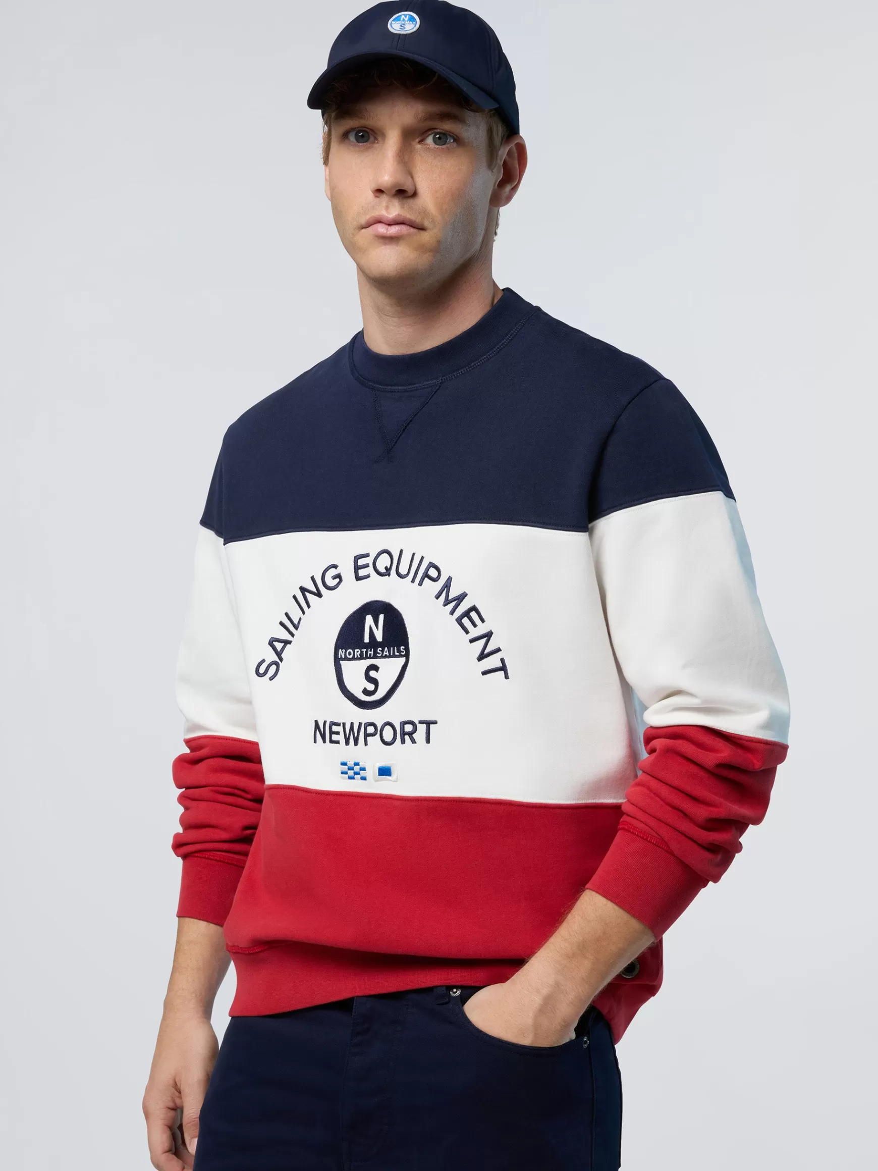 North Sails Felpa color block con ricamo>Uomo Shop By Look | Felpe