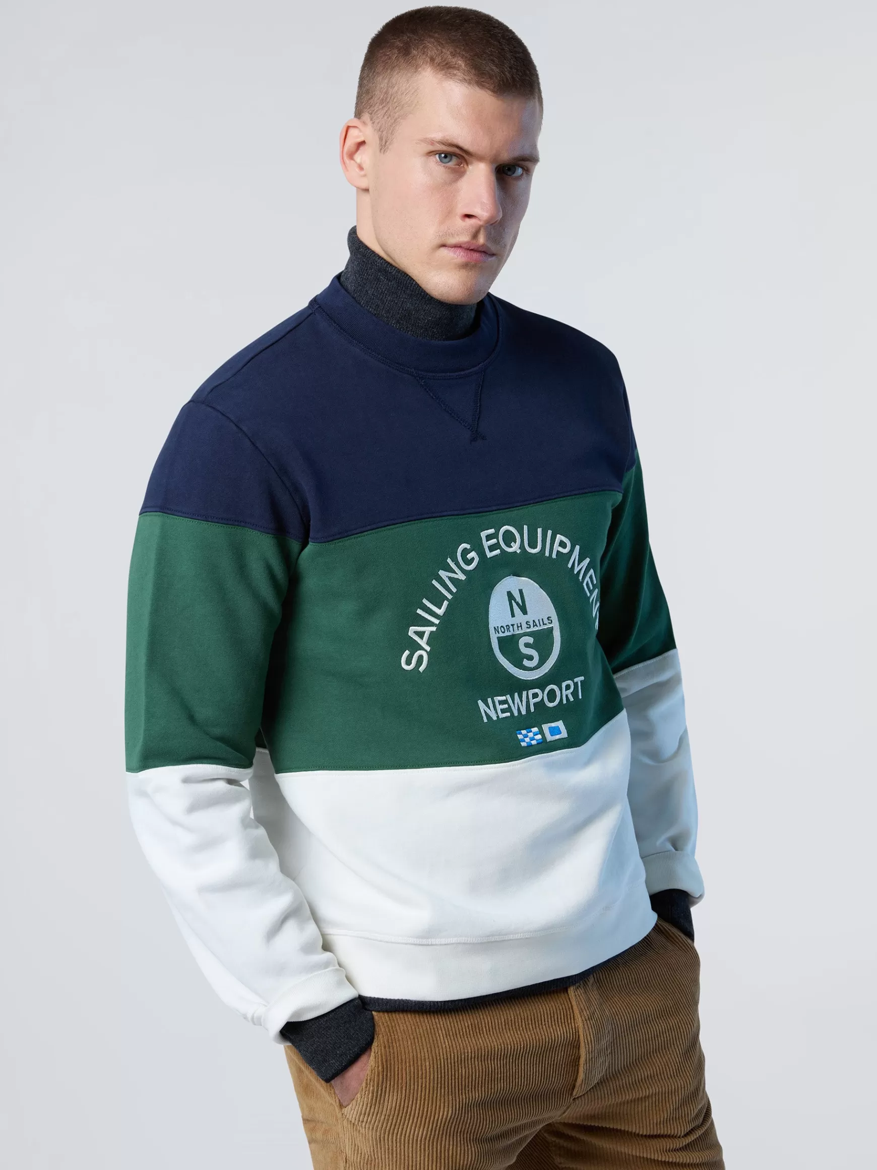 North Sails Felpa color block con ricamo>Uomo Shop By Look | Felpe