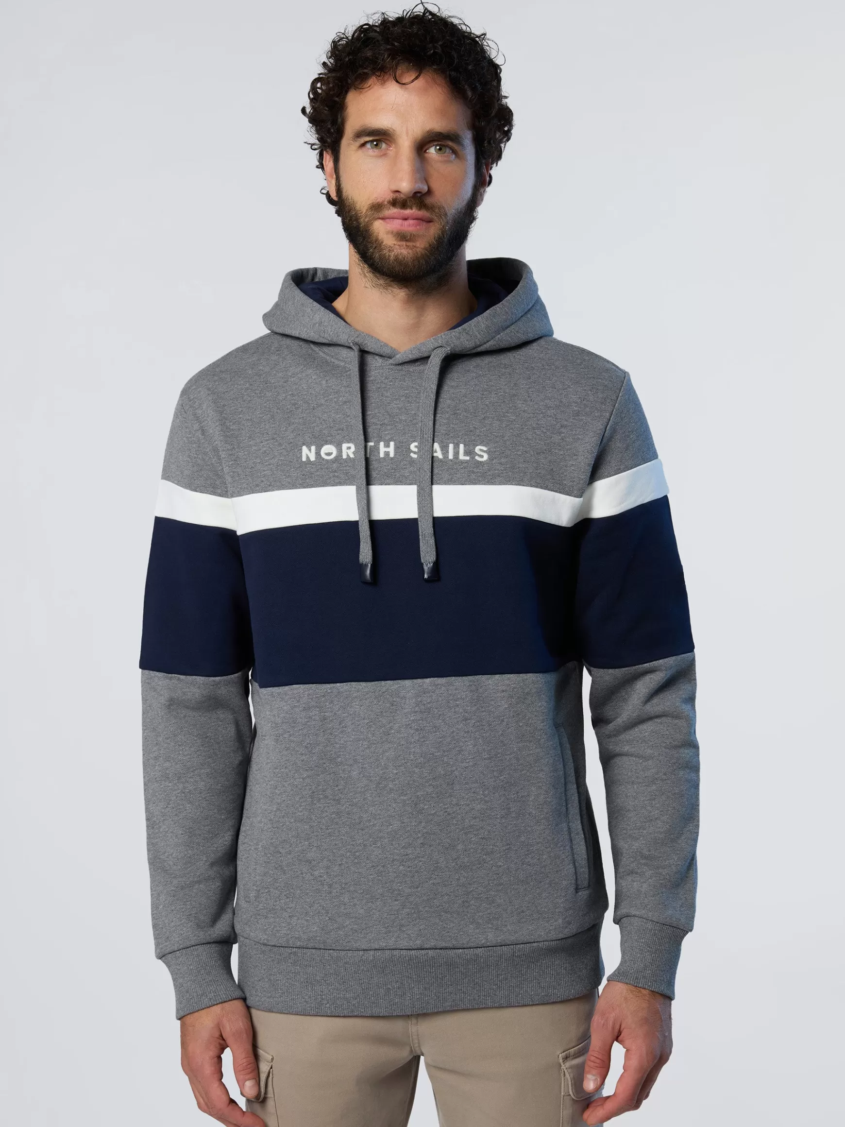 North Sails Felpa color block e cappuccio>Uomo Felpe