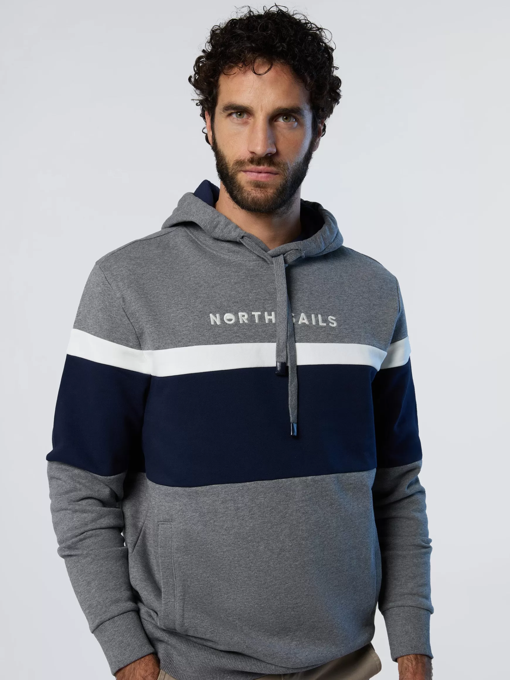 North Sails Felpa color block e cappuccio>Uomo Felpe