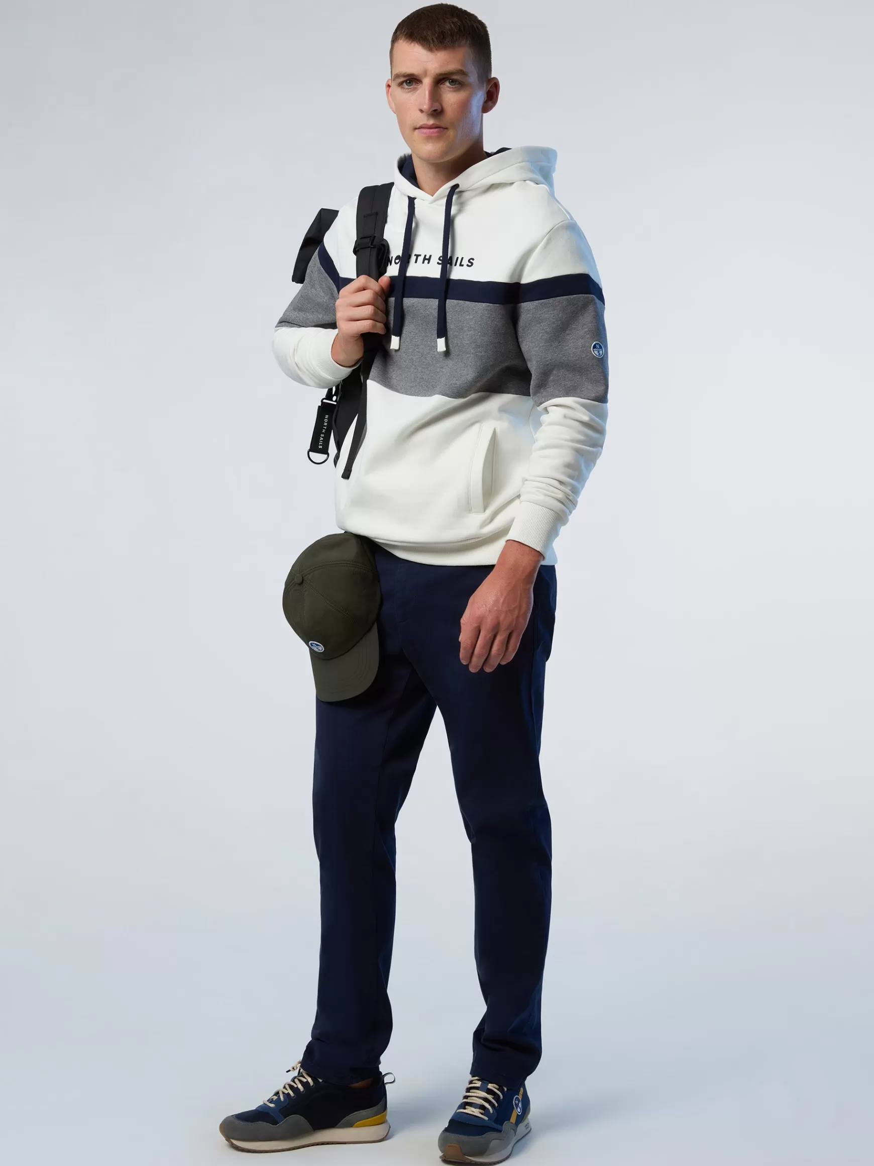 North Sails Felpa color block e cappuccio>Uomo Felpe