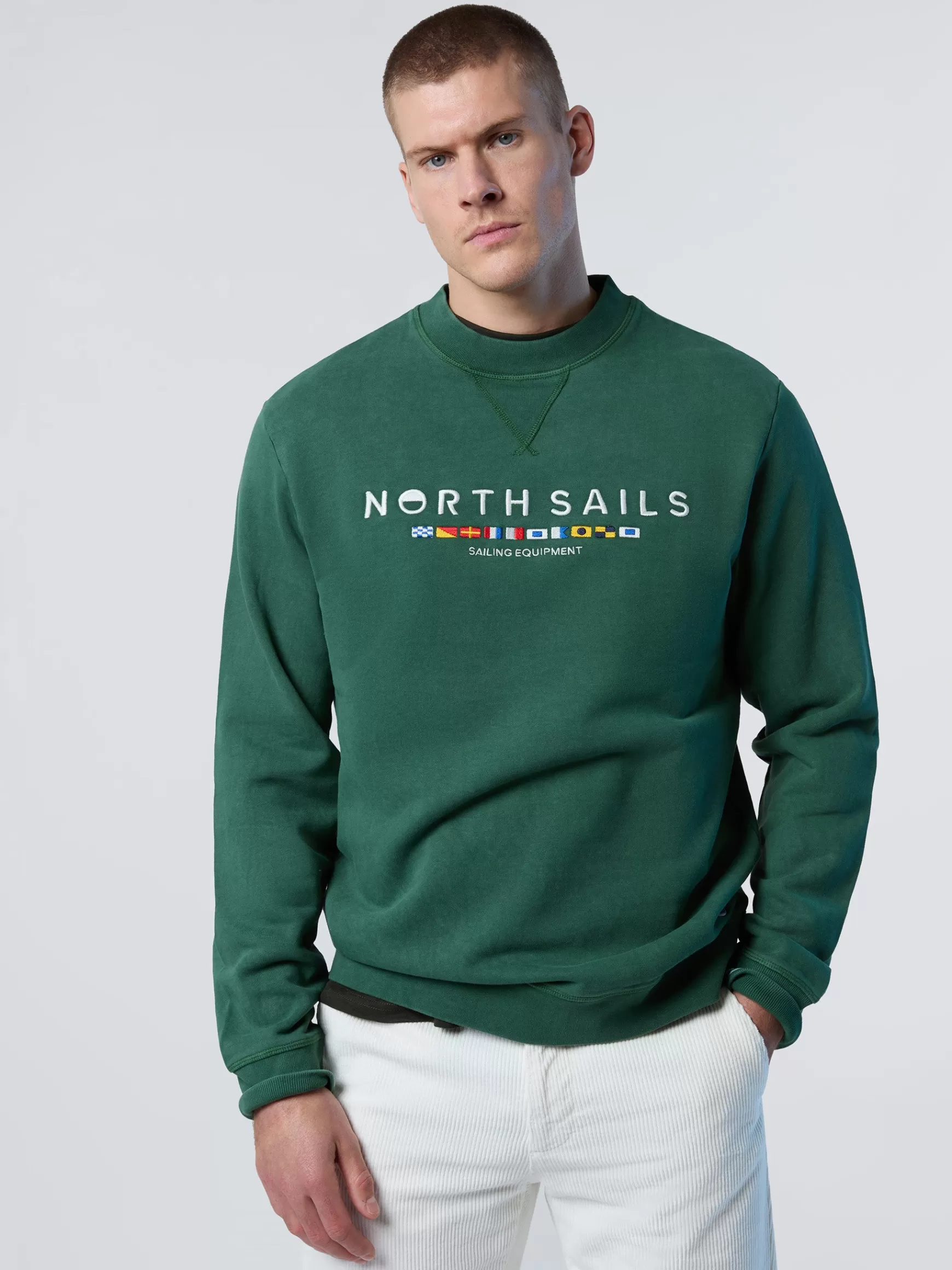 North Sails Felpa con bandiere ricamate>Uomo Felpe