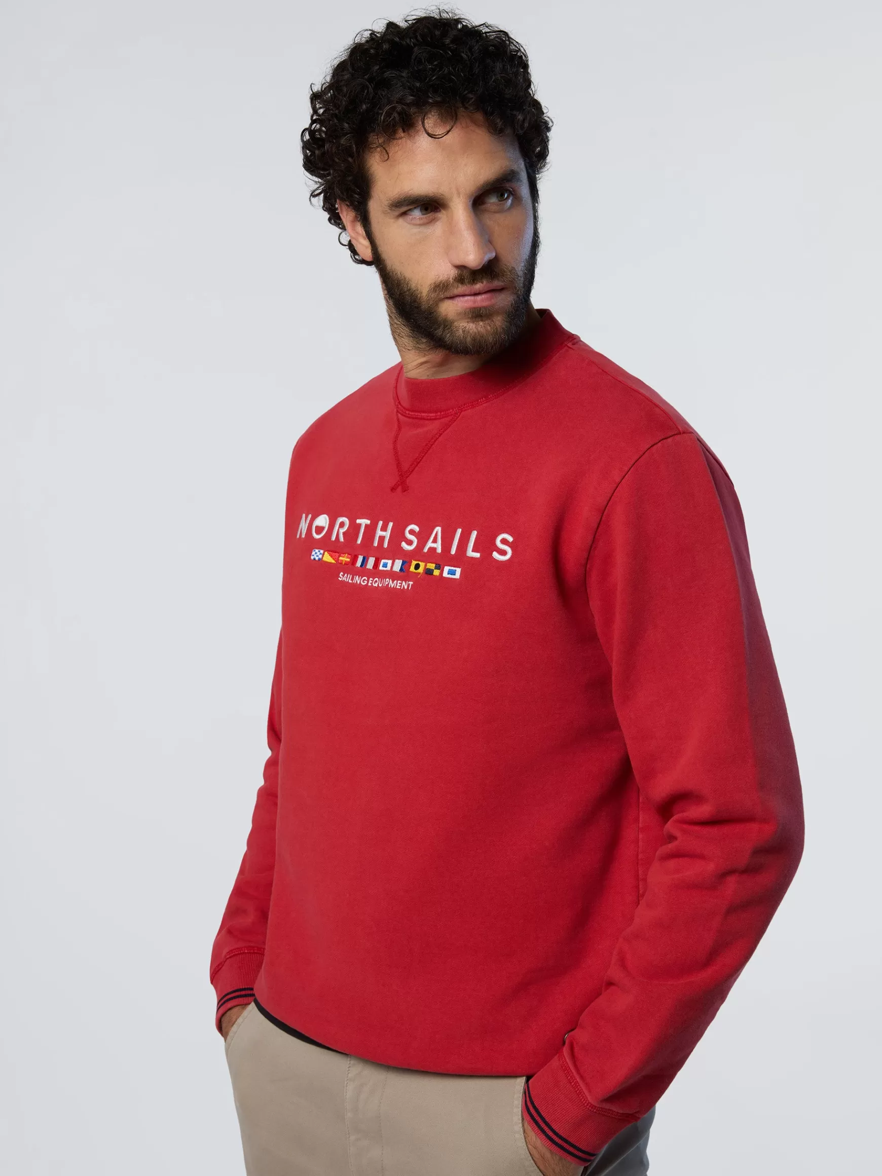 North Sails Felpa con bandiere ricamate>Uomo Felpe