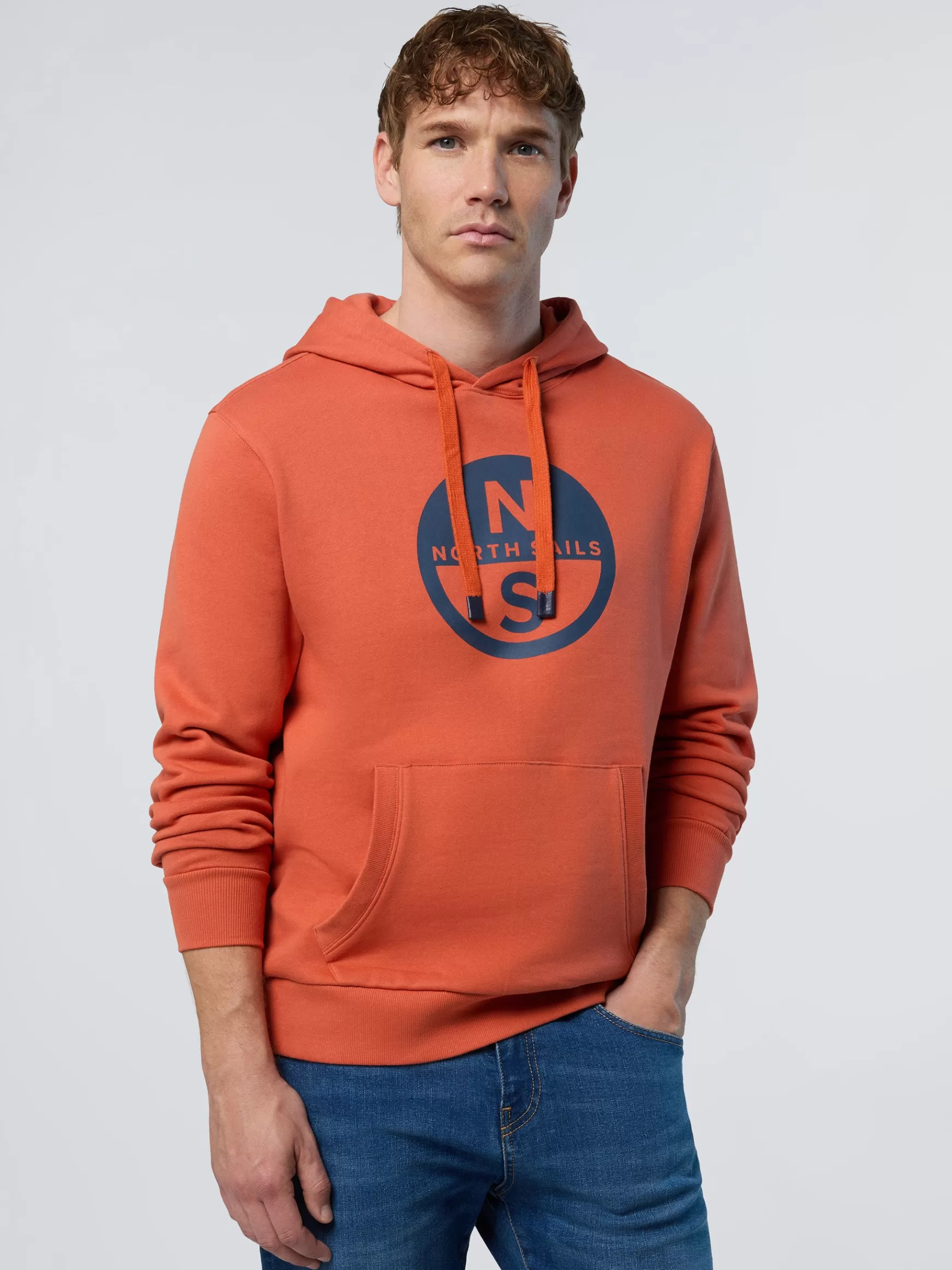 North Sails Felpa con cappuccio e maxi stampa>Uomo Felpe