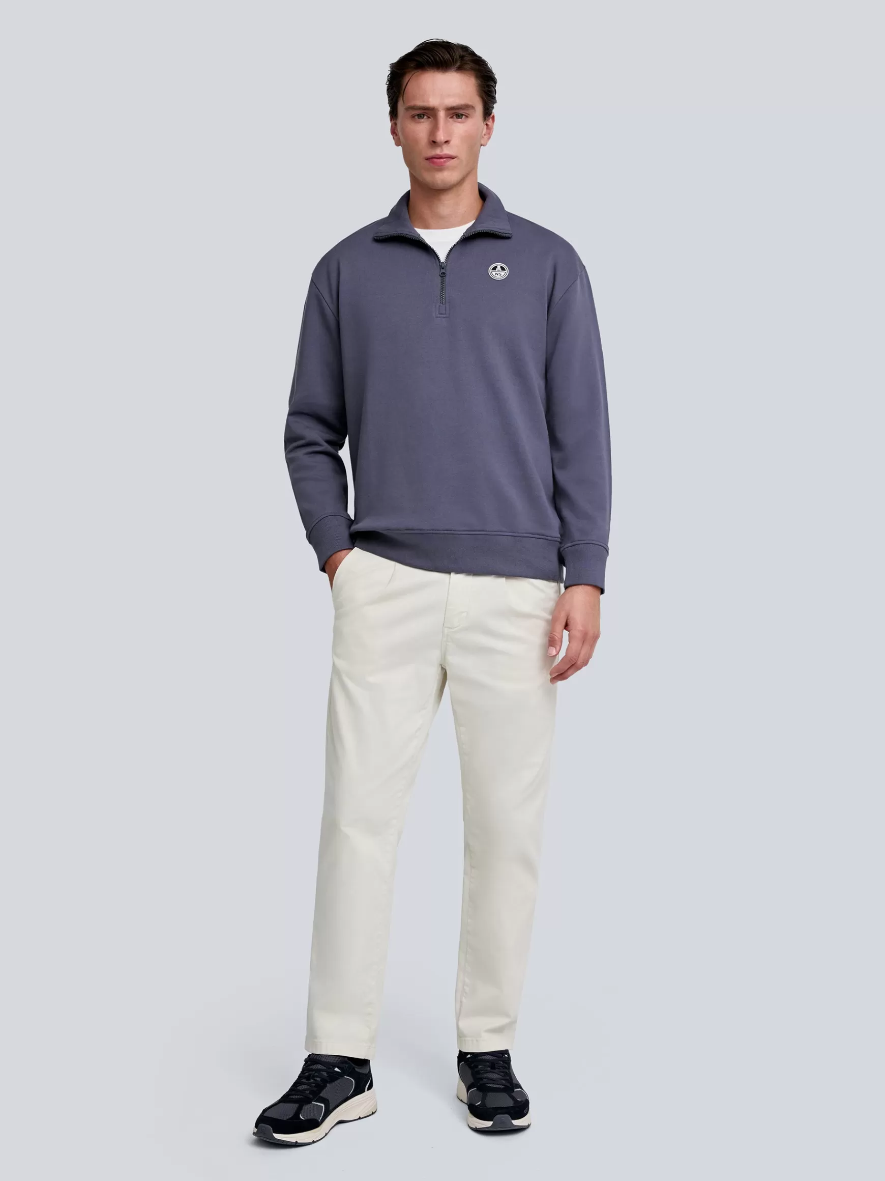 North Sails Felpa con zip e logo>Uomo Felpe