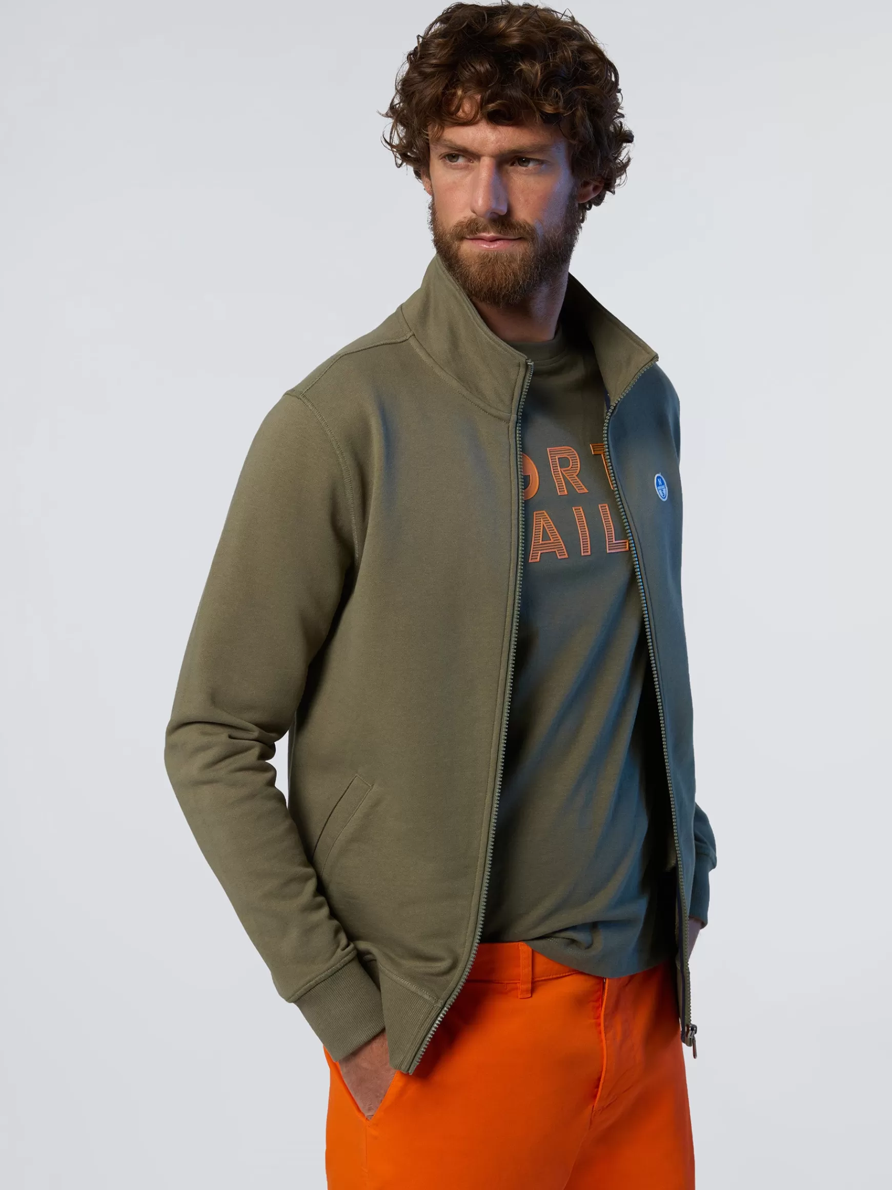 North Sails Felpa con zip e logo>Uomo Outlet | Felpe