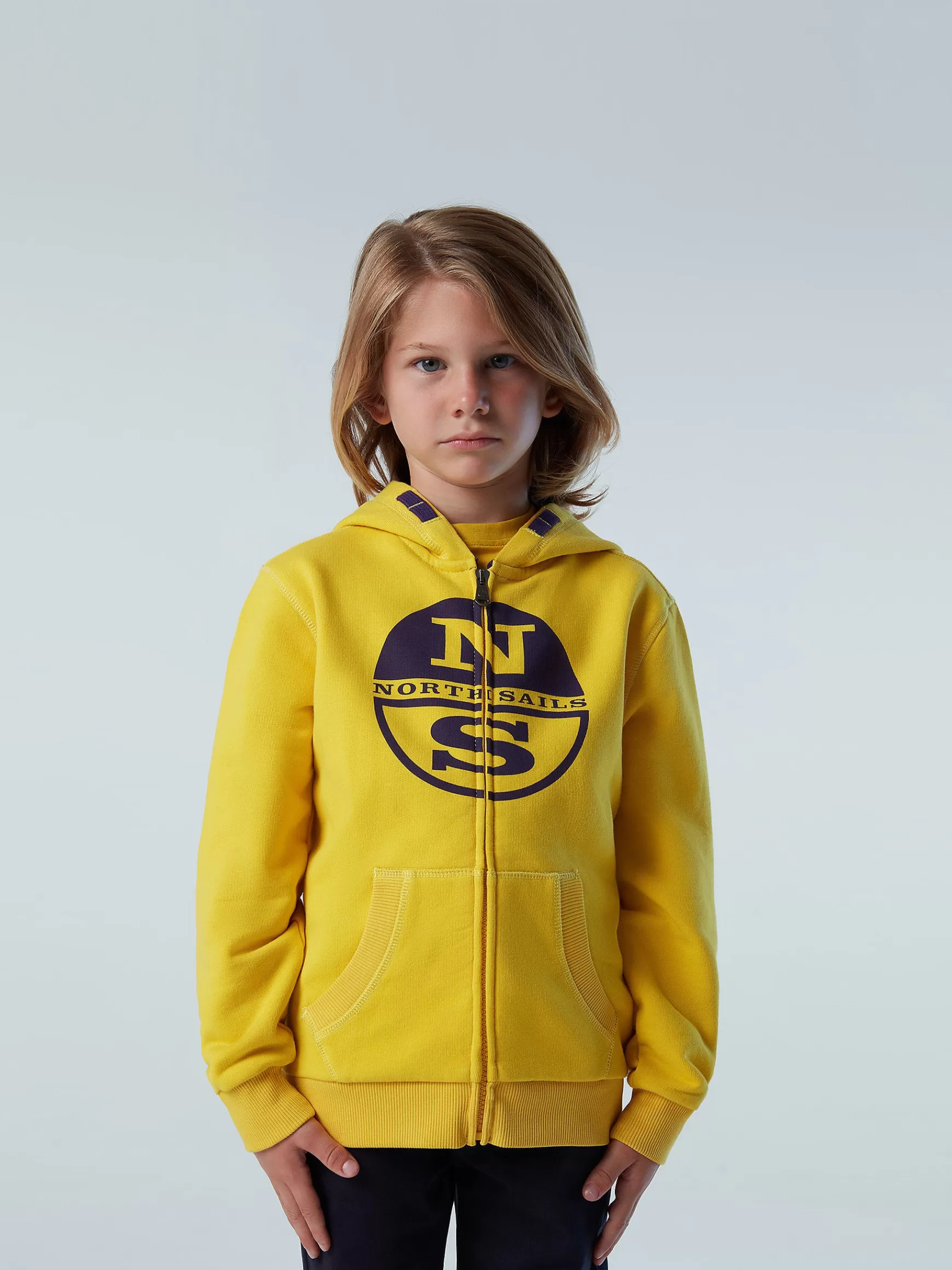North Sails Felpa con zip e maxi stampa> Outlet