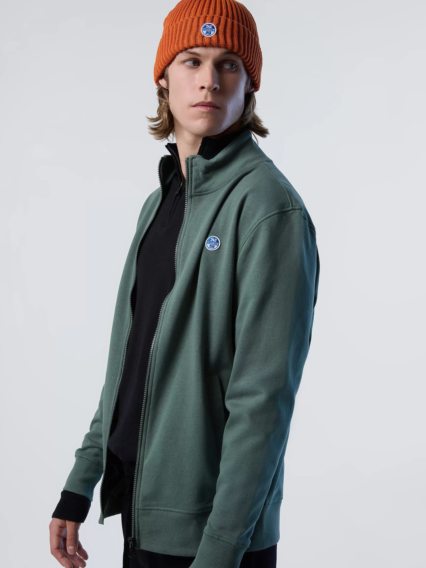 North Sails Felpa con zip in cotone>Uomo Outlet | Felpe