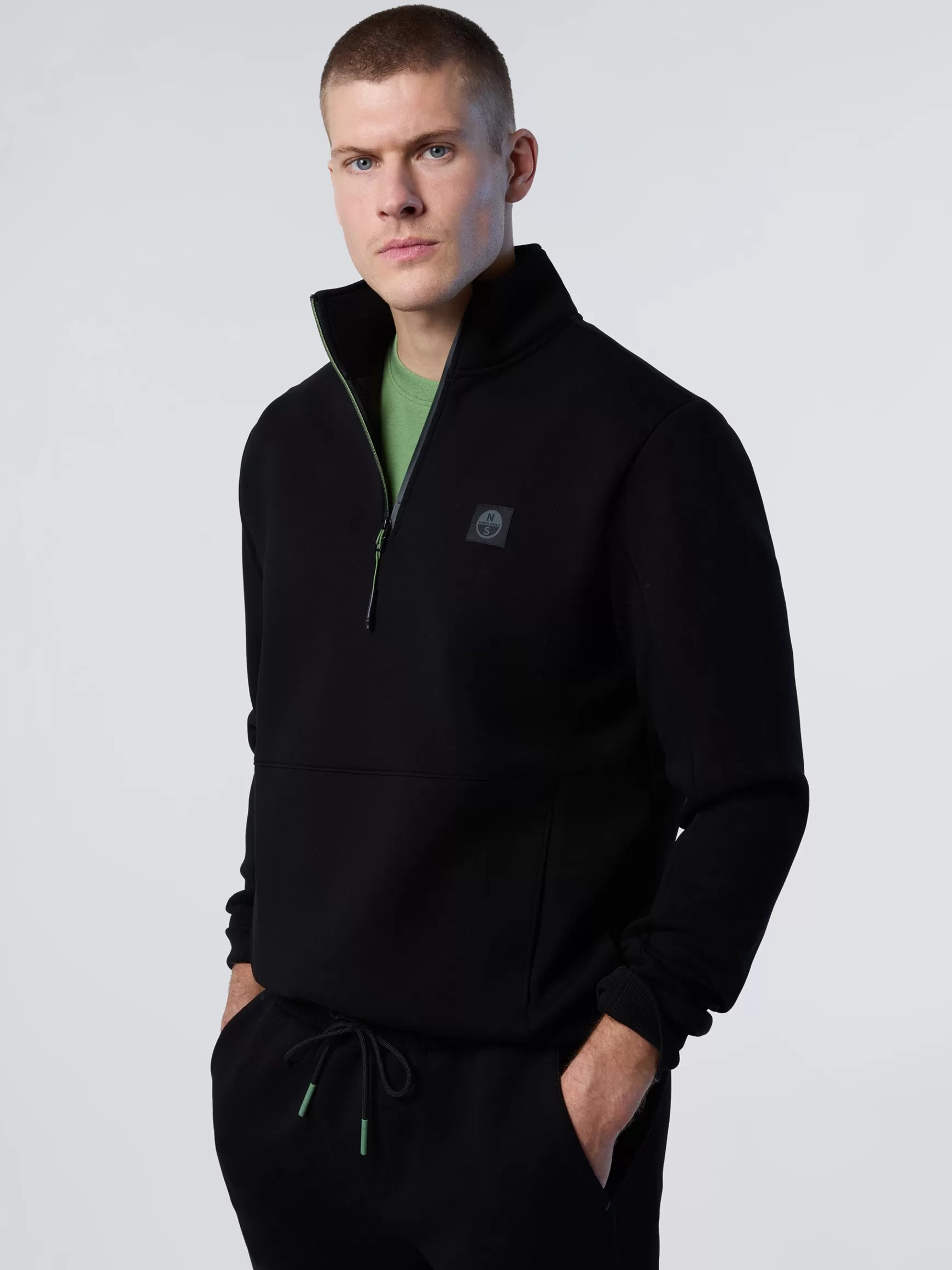 North Sails Felpa in scuba con mezza zip>Uomo Felpe