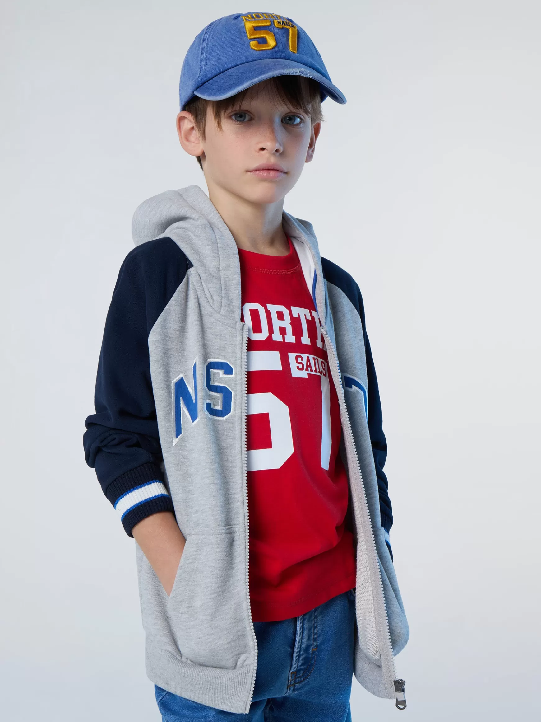 North Sails Felpa varsity con zip> Outlet
