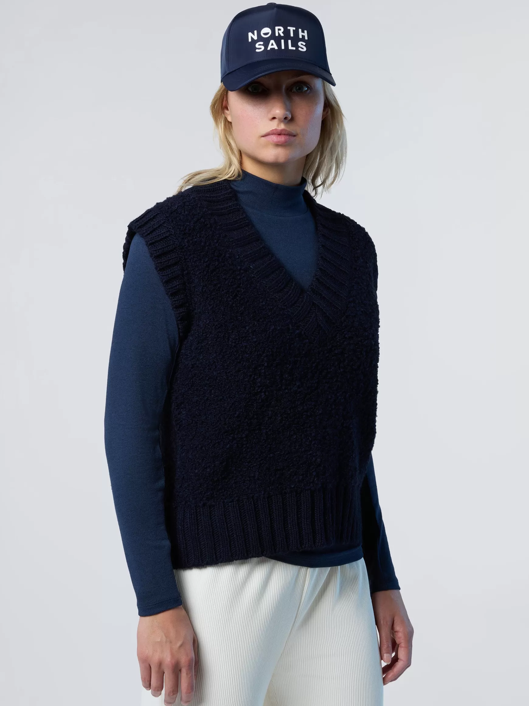 North Sails Gilet in bouclé con scollo a V>Donna Shop By Look | Maglioni E Cardigan