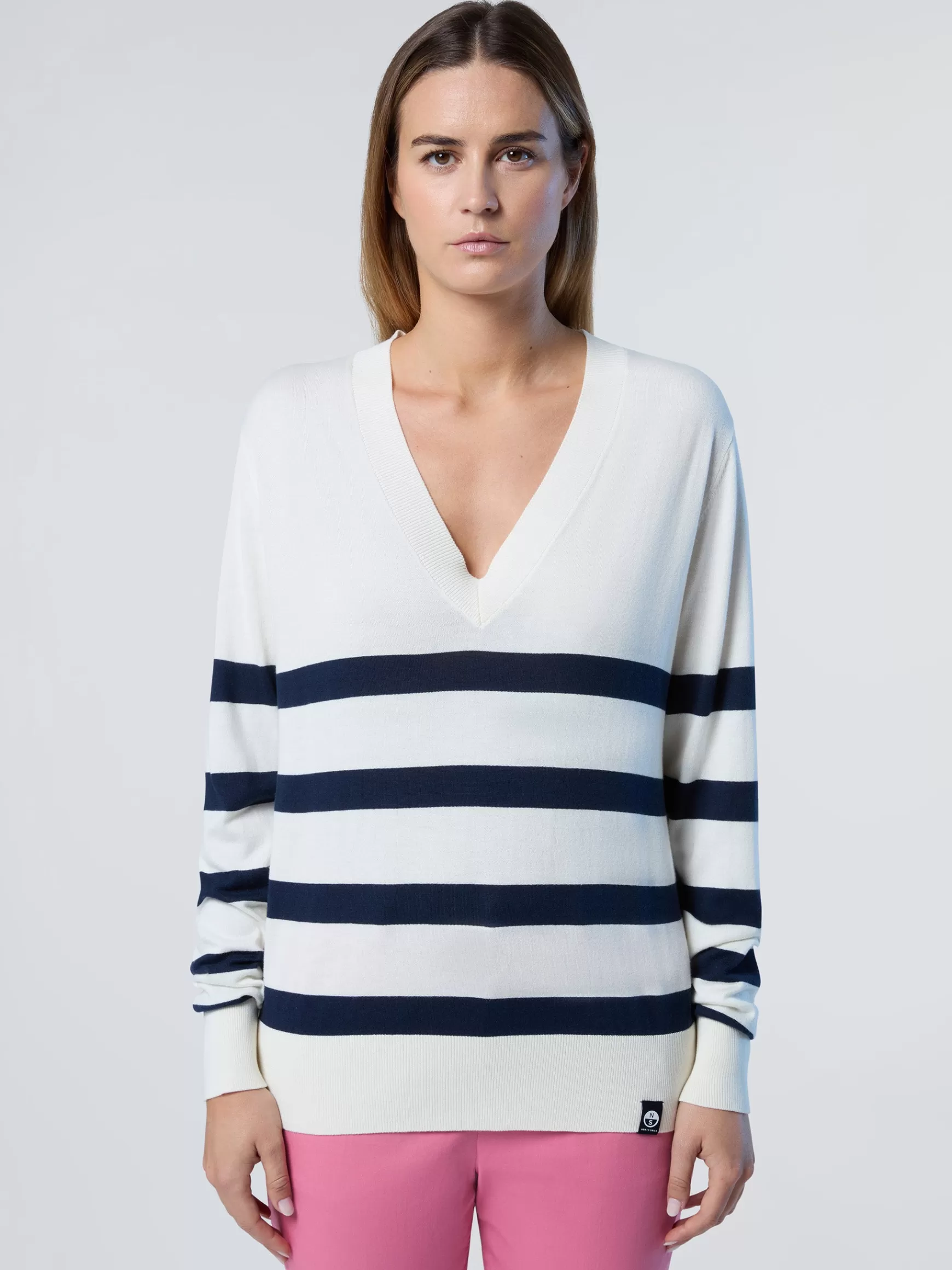 North Sails Maglia con scollo a V in aloe>Donna Outlet | Maglioni E Cardigan