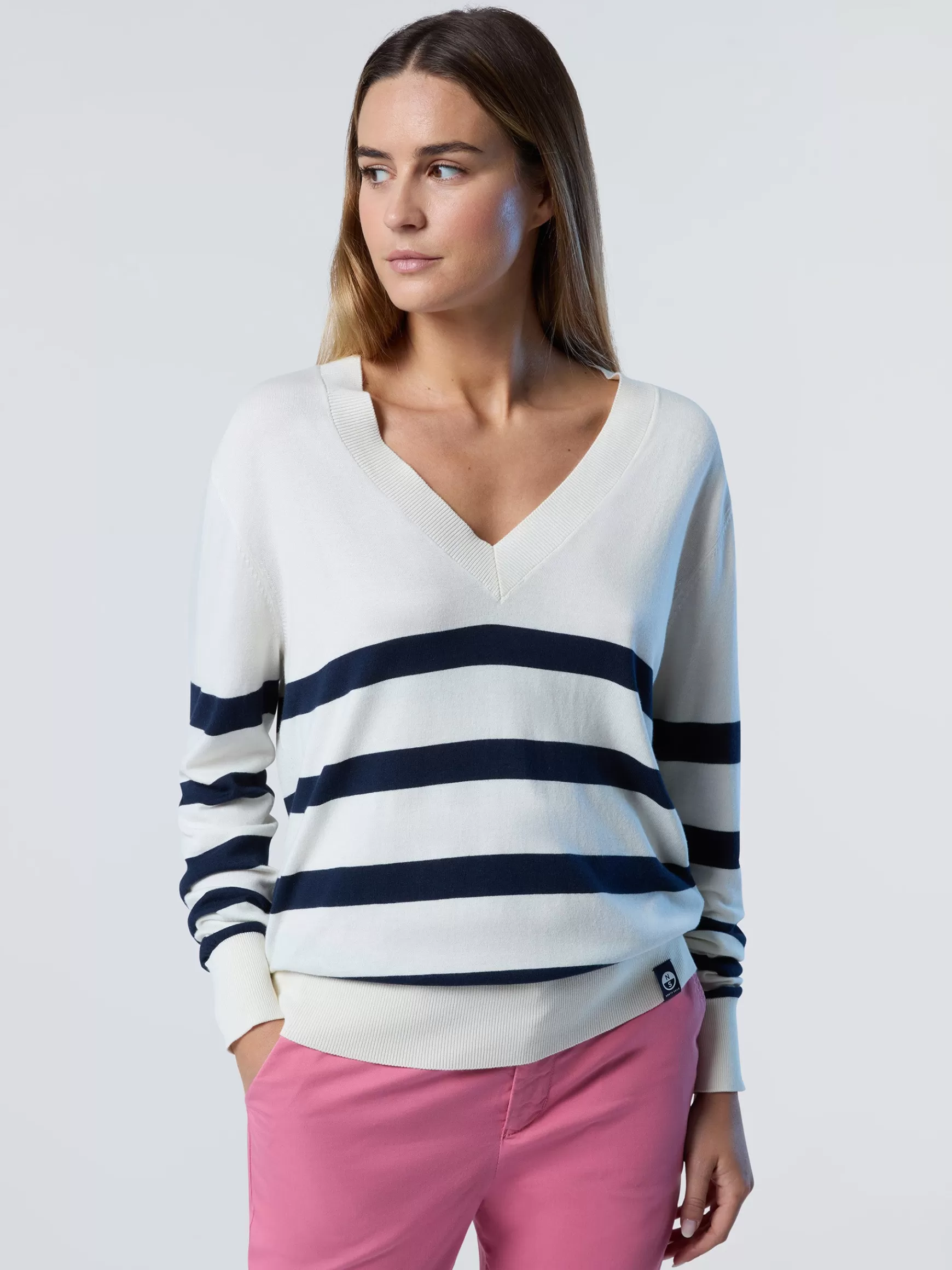 North Sails Maglia con scollo a V in aloe>Donna Outlet | Maglioni E Cardigan
