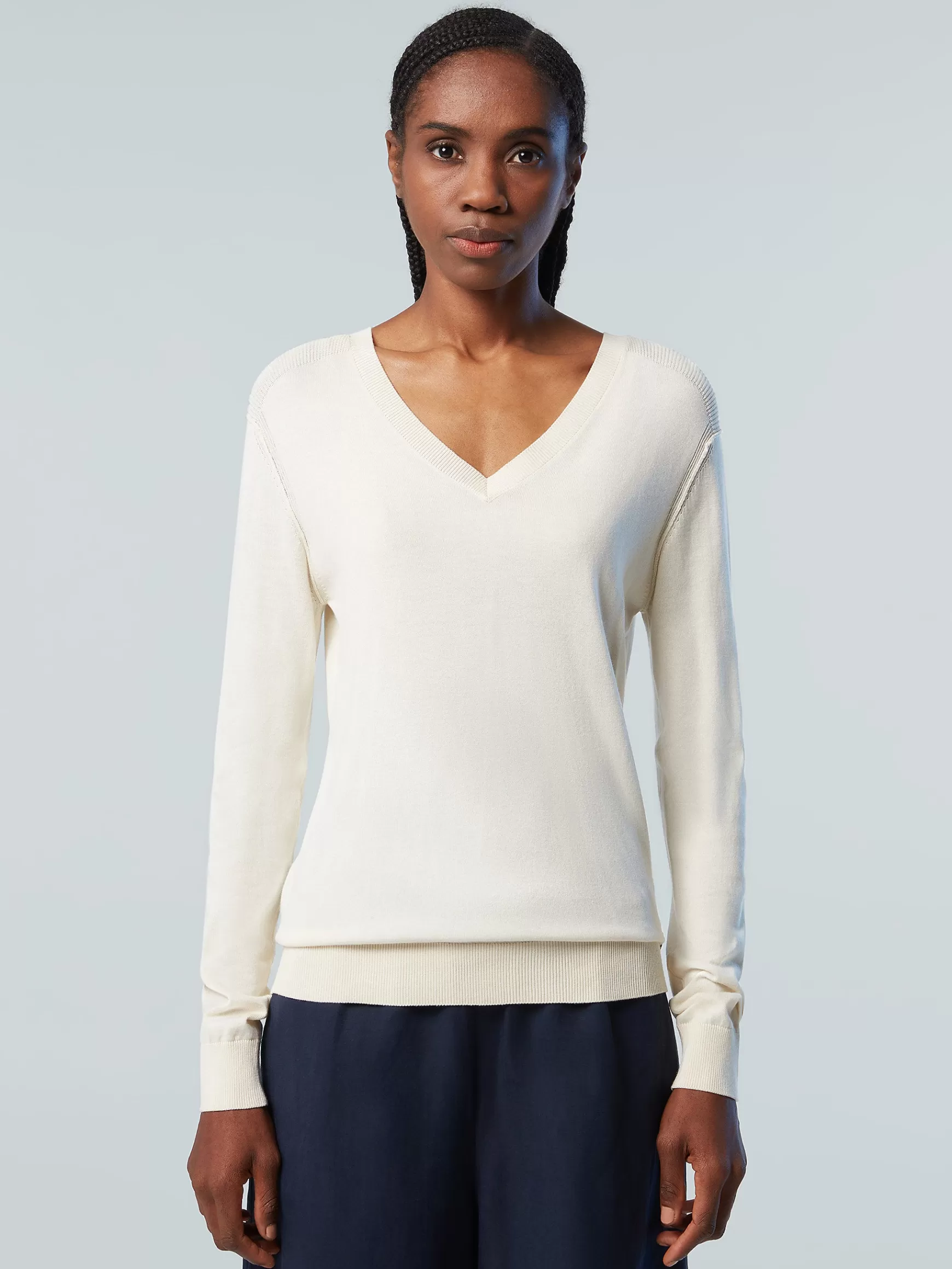 North Sails Maglia in aloe con collo a V>Donna Outlet