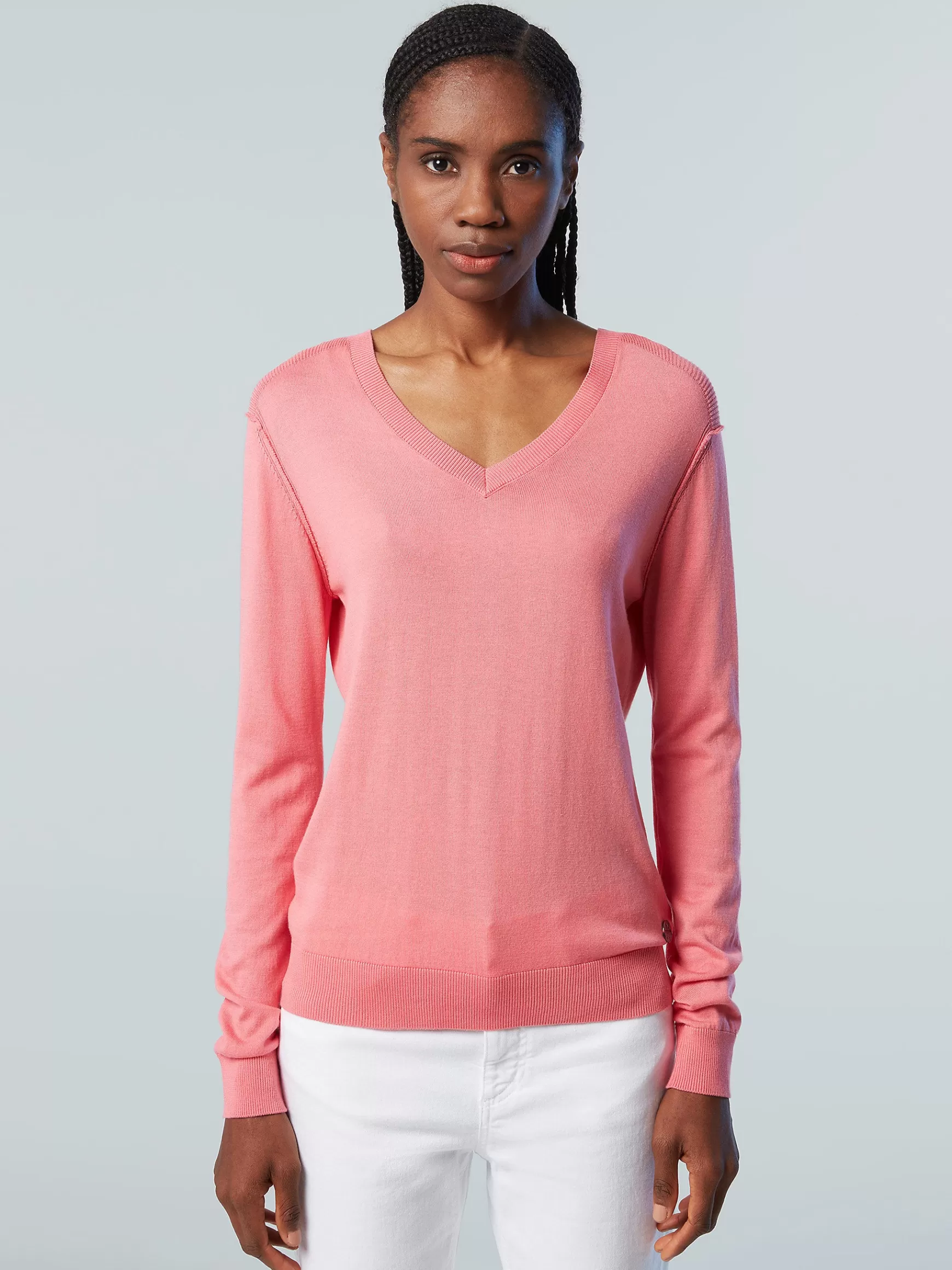 North Sails Maglia in aloe con collo a V>Donna Outlet