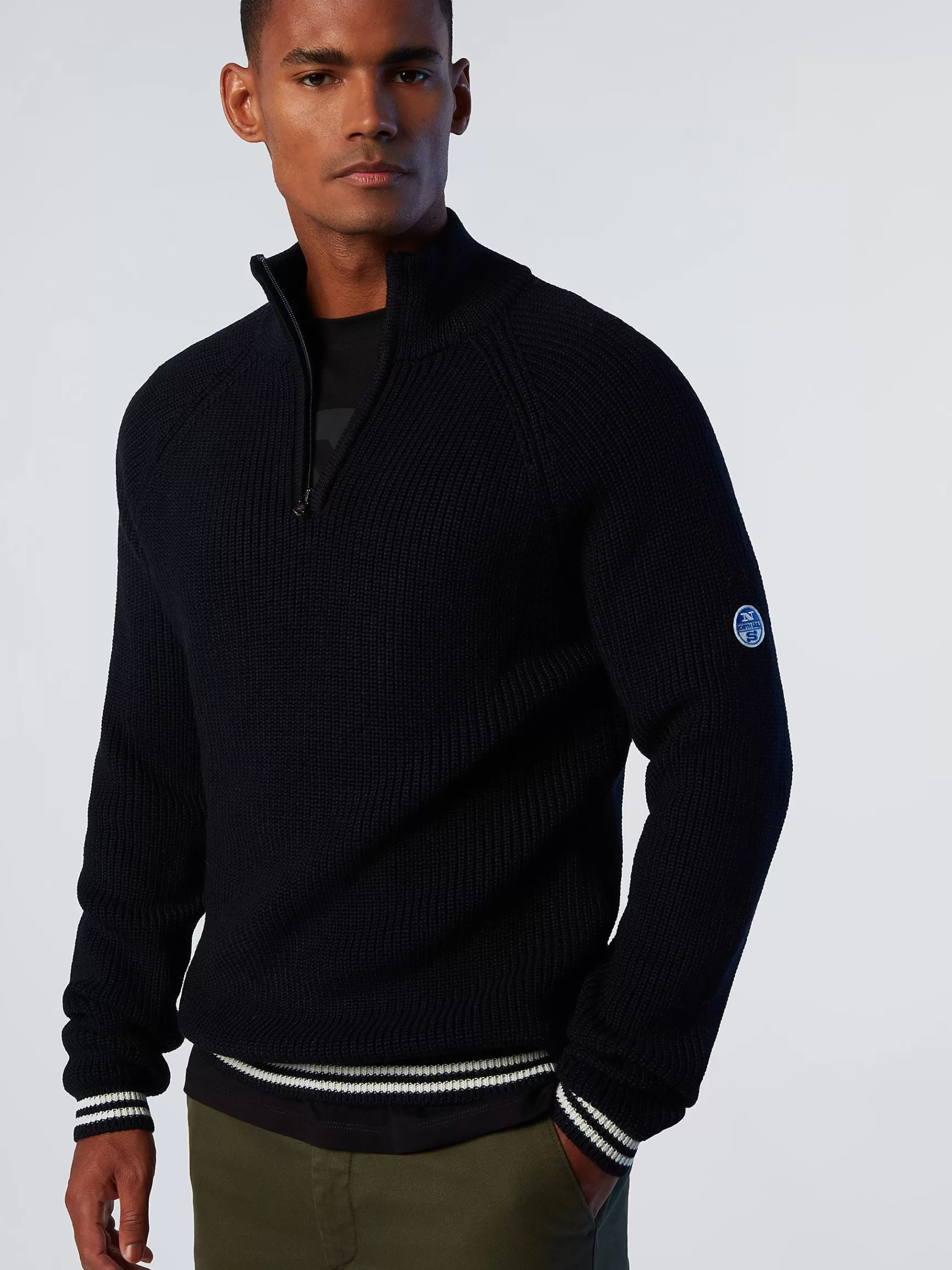 North Sails Maglia in lana con mezza zip>Uomo Outlet | Maglioni E Cardigan