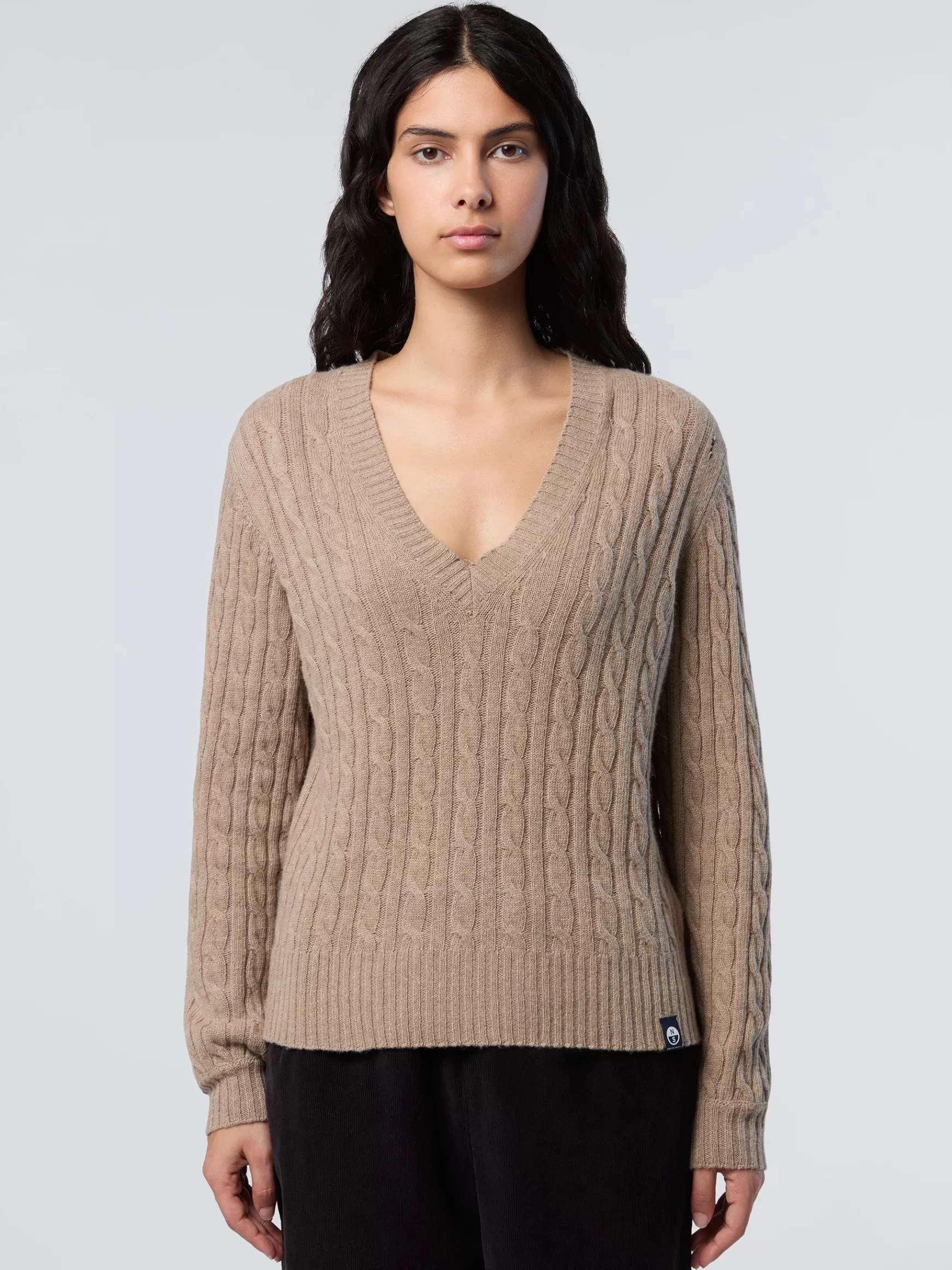 North Sails Maglione con scollo a V a trecce>Donna Shop By Look | Maglioni E Cardigan