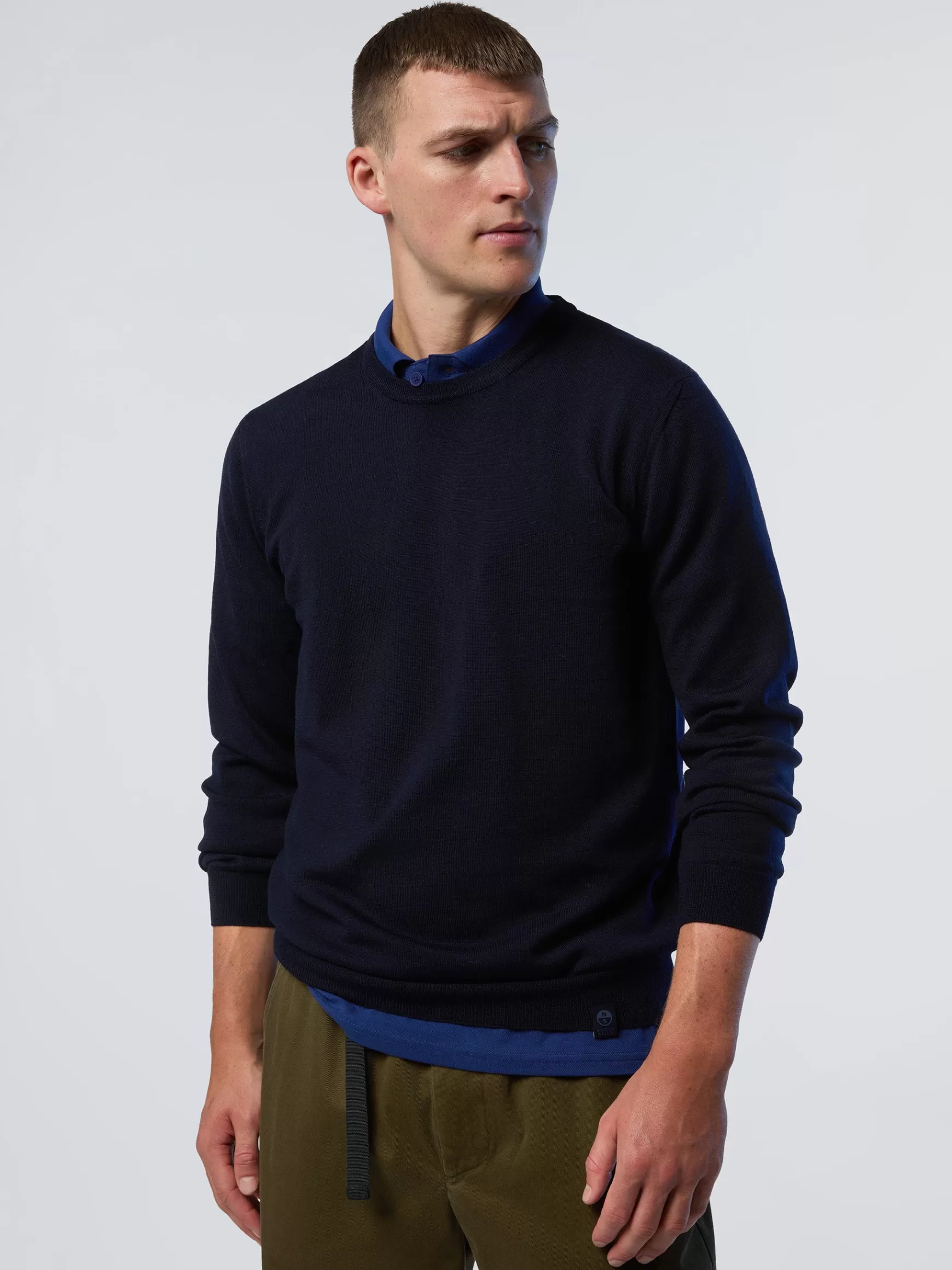 North Sails Maglione girocollo in hydrowool>Uomo Maglioni E Cardigan