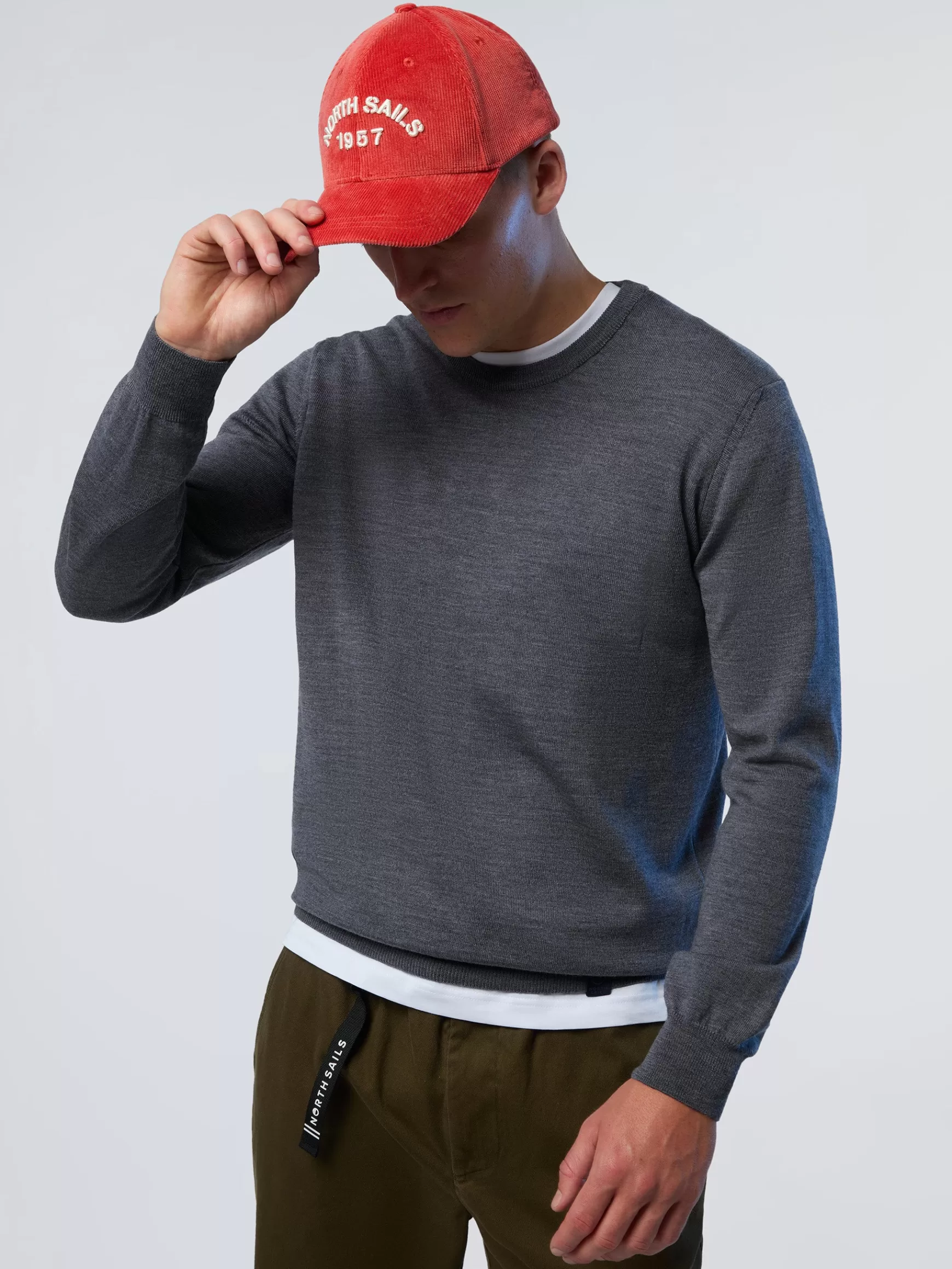 North Sails Maglione girocollo in hydrowool>Uomo Maglioni E Cardigan