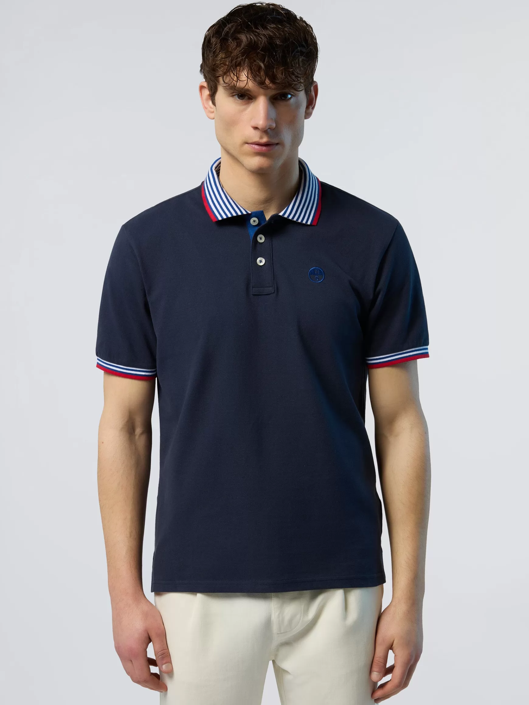 North Sails Polo con colletto a righe>Uomo Outlet