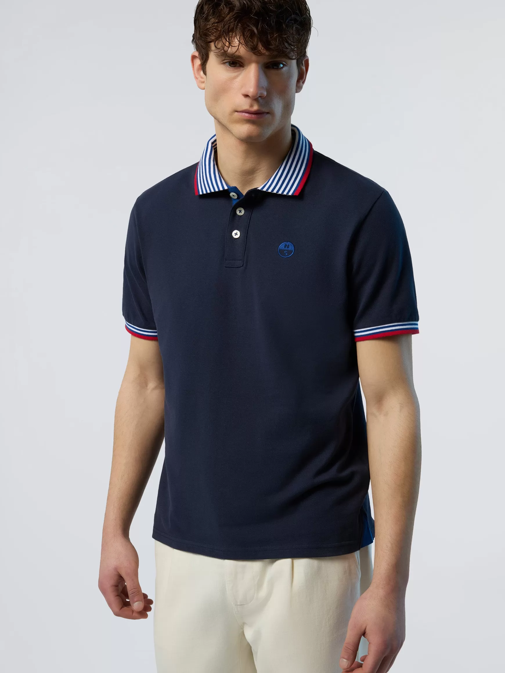 North Sails Polo con colletto a righe>Uomo Outlet