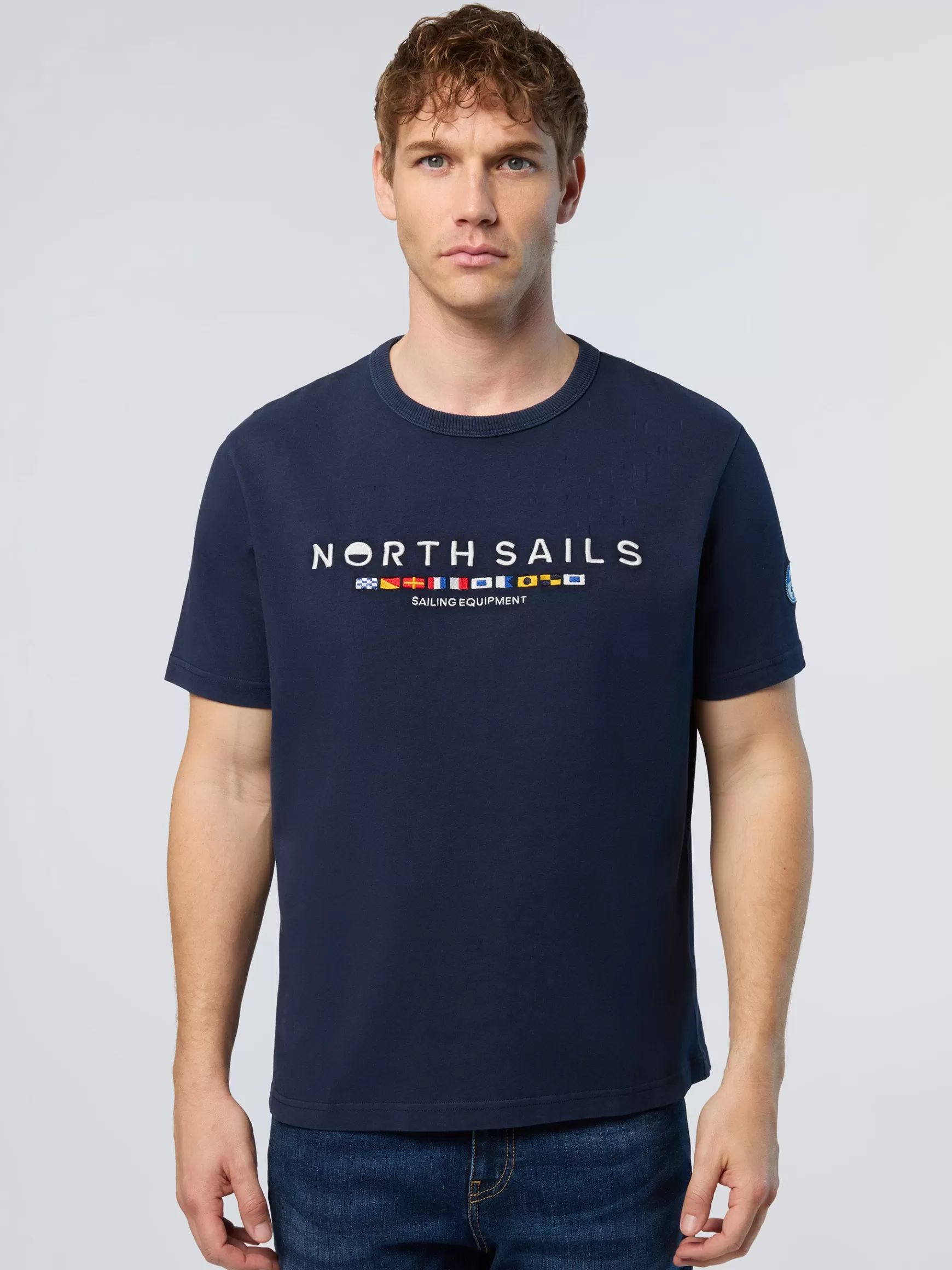 North Sails T-shirt con bandiere ricamate>Uomo T-shirts