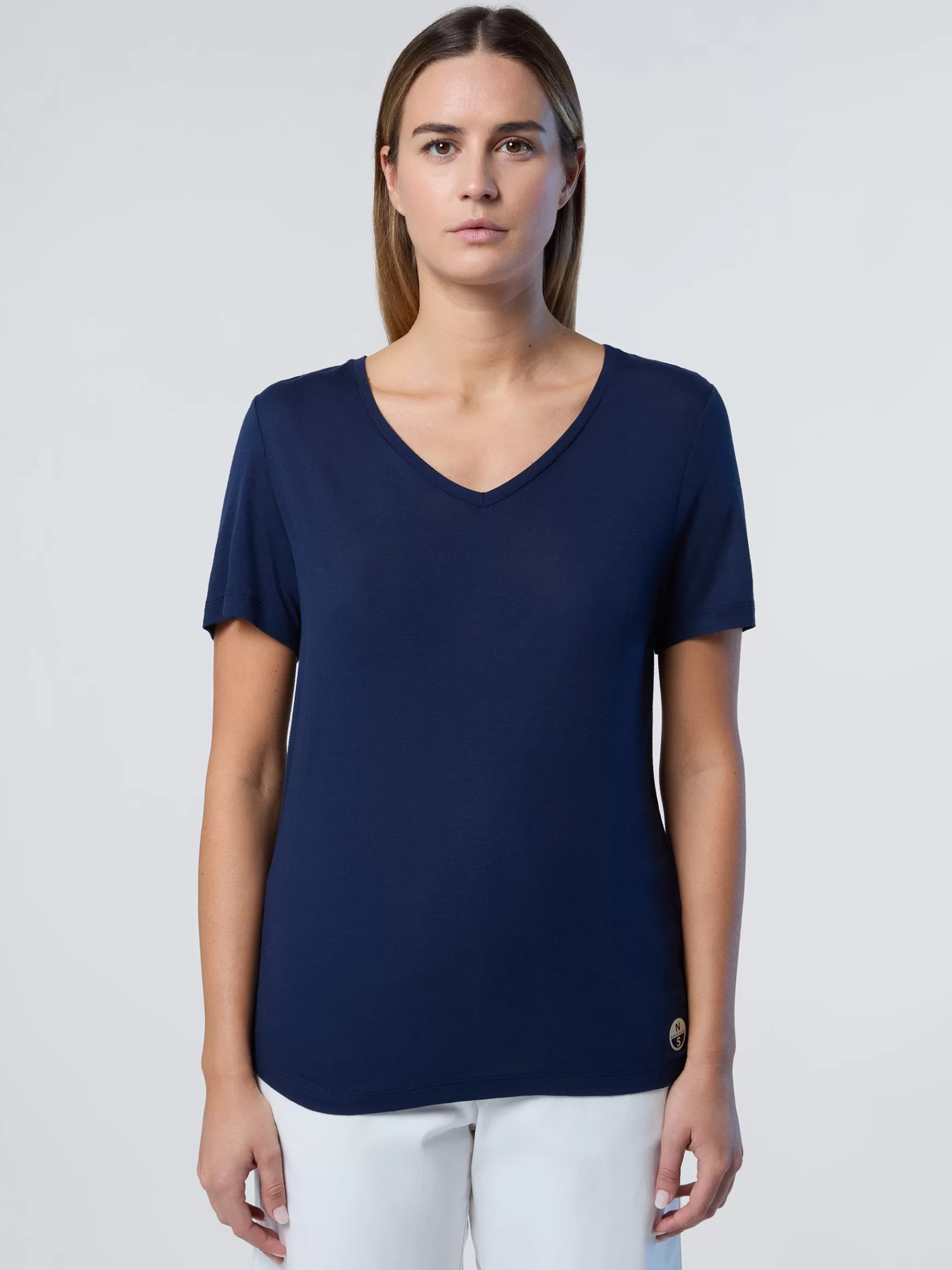 North Sails T-shirt con scollo a V>Donna Outlet | T-shirts