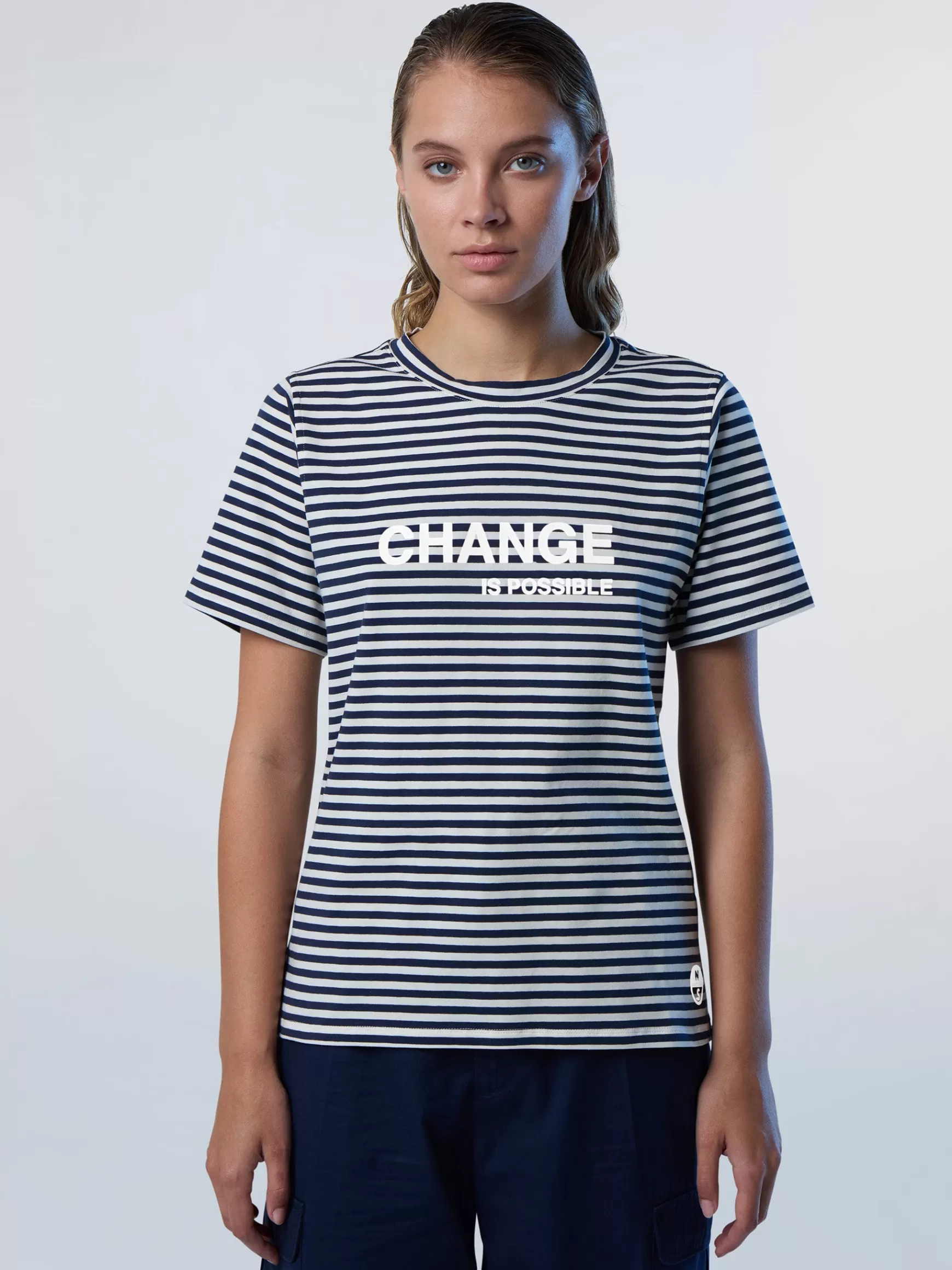 North Sails T-shirt in modal a righe>Donna Outlet | T-shirts