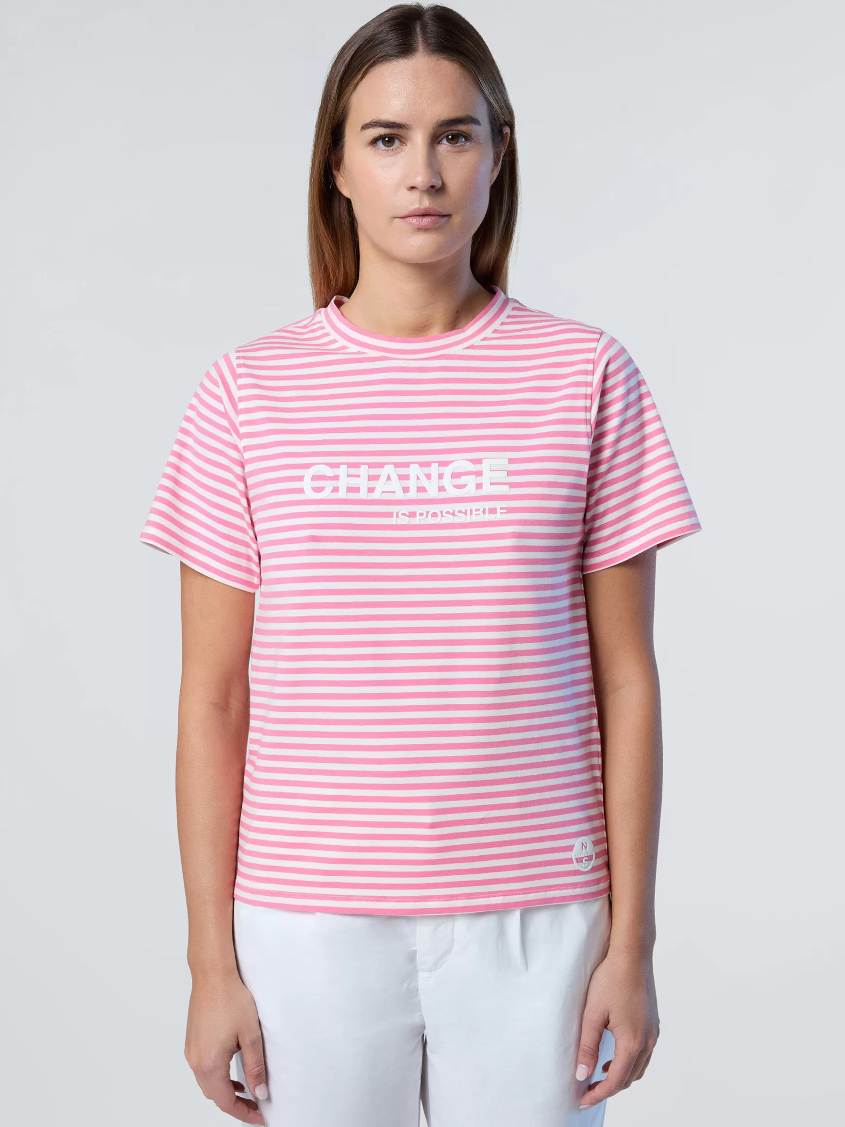 North Sails T-shirt in modal a righe>Donna Outlet | T-shirts