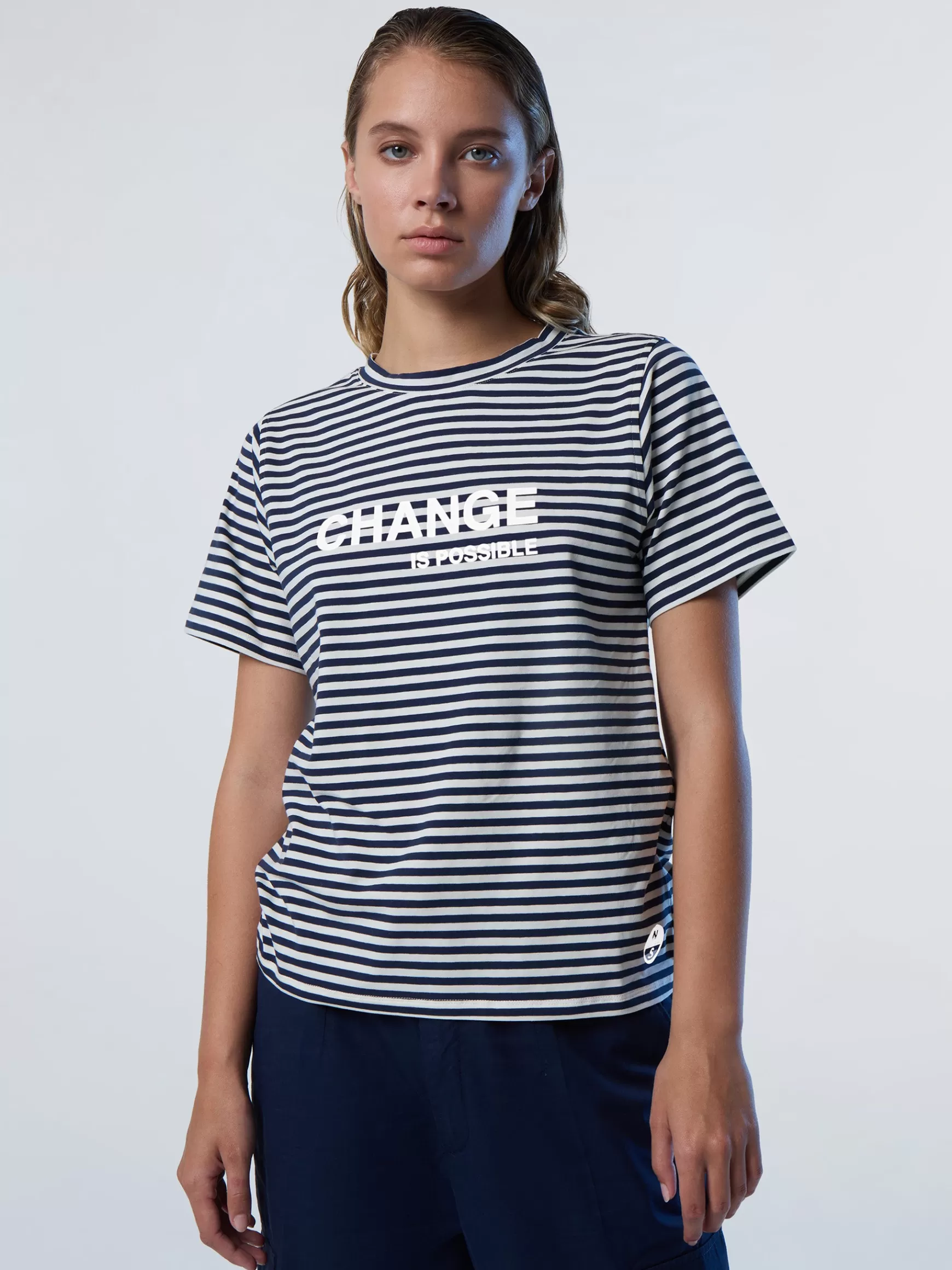 North Sails T-shirt in modal a righe>Donna Outlet | T-shirts
